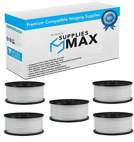 Premium PLA 3D Printer Filament - 1.75mm, 1kg Spool (5 Pack), White - High-Quality Universal Replacement Filament for Smooth 3D Printing - Perfect for DIY Projects, Prototyping & Home Decor Creations