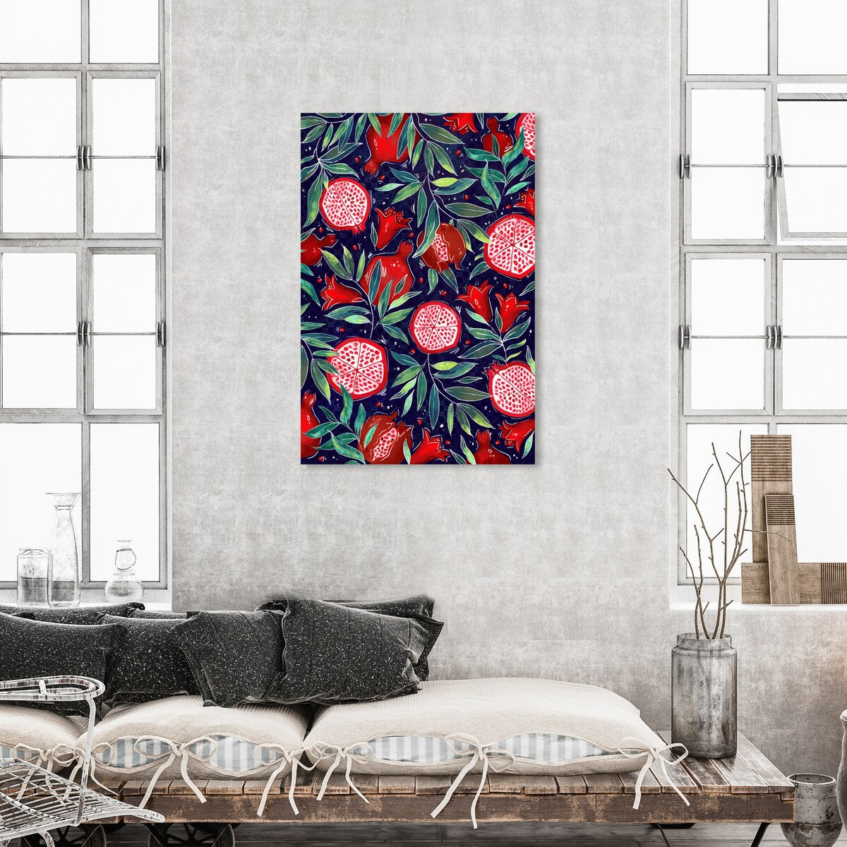 Blooming Tropical Flowers White Canvas Wall Art Print - Cabin & Lodge Decor for Kitchen, Living Room, Bedroom - Perfect for Home, Office & Gift Giving