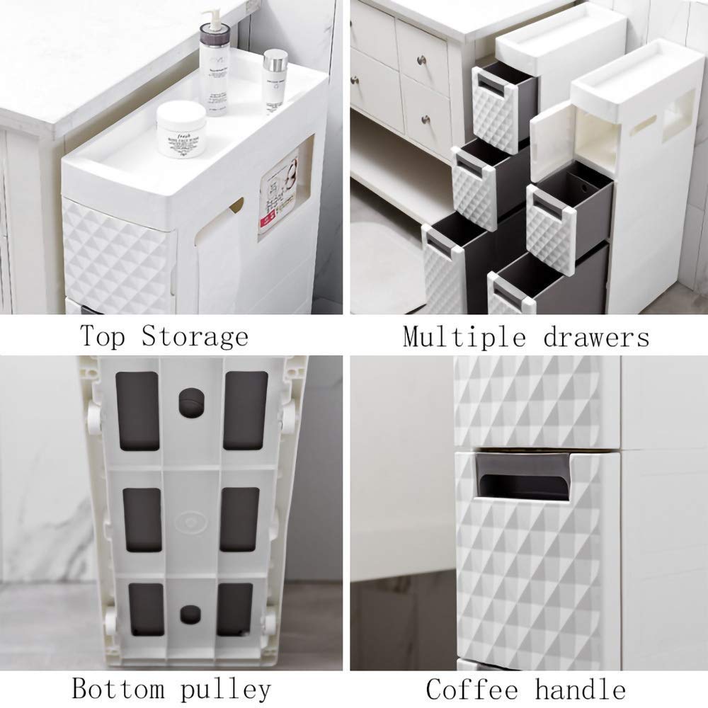 2/3/4-Drawer Plastic Vanity Organizer - Compact Narrow Storage Drawers for Cosmetics, Makeup, Hair Accessories & Dental Supplies | Perfect for Bathroom, Dorm Room, Office Desk & Countertop Organization | Space-Saving Solution for Small Spaces