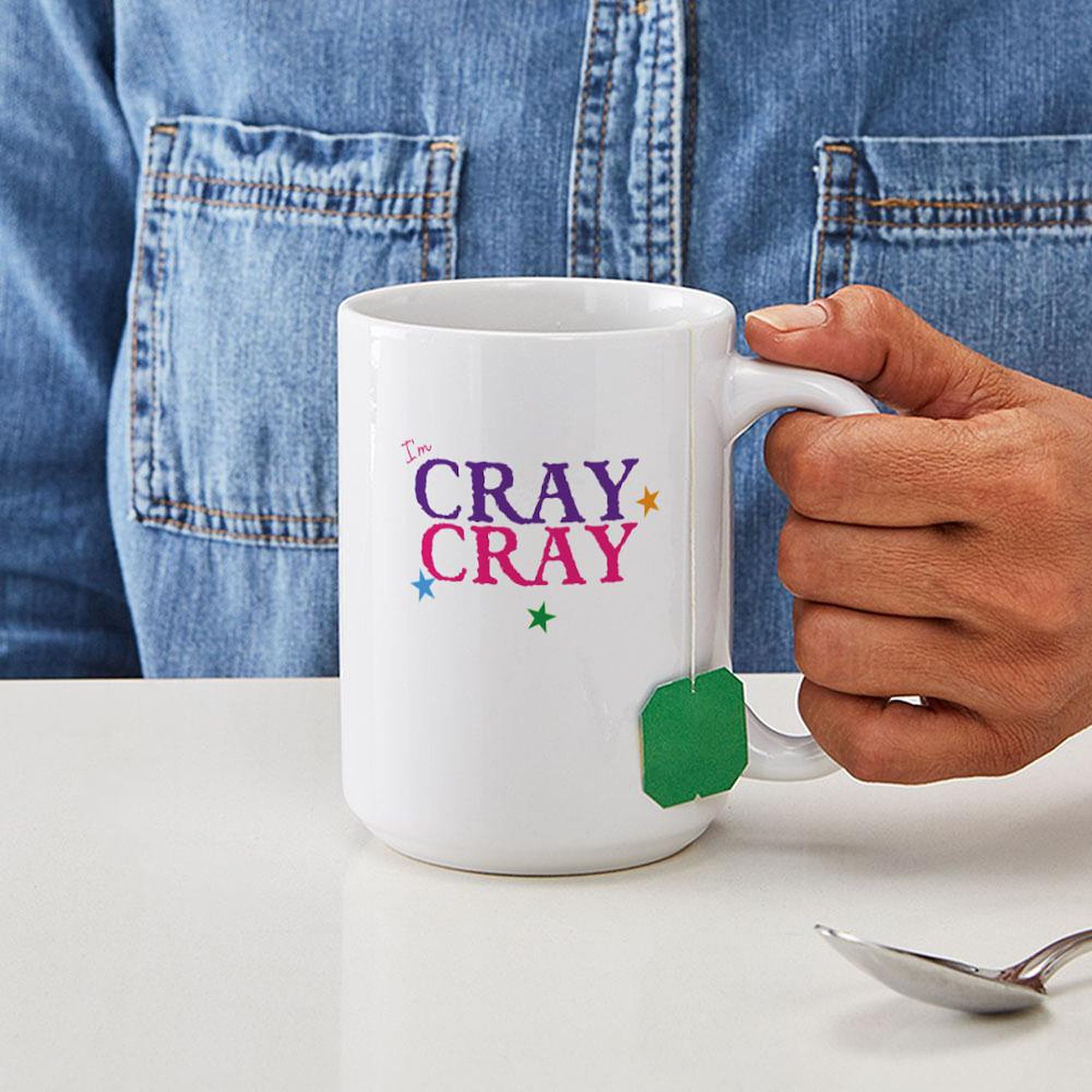 Funny Cray Cray 15 oz (444 ml) Ceramic Coffee Mug - Perfect for Office Humor, Gifts & Morning Coffee Lovers