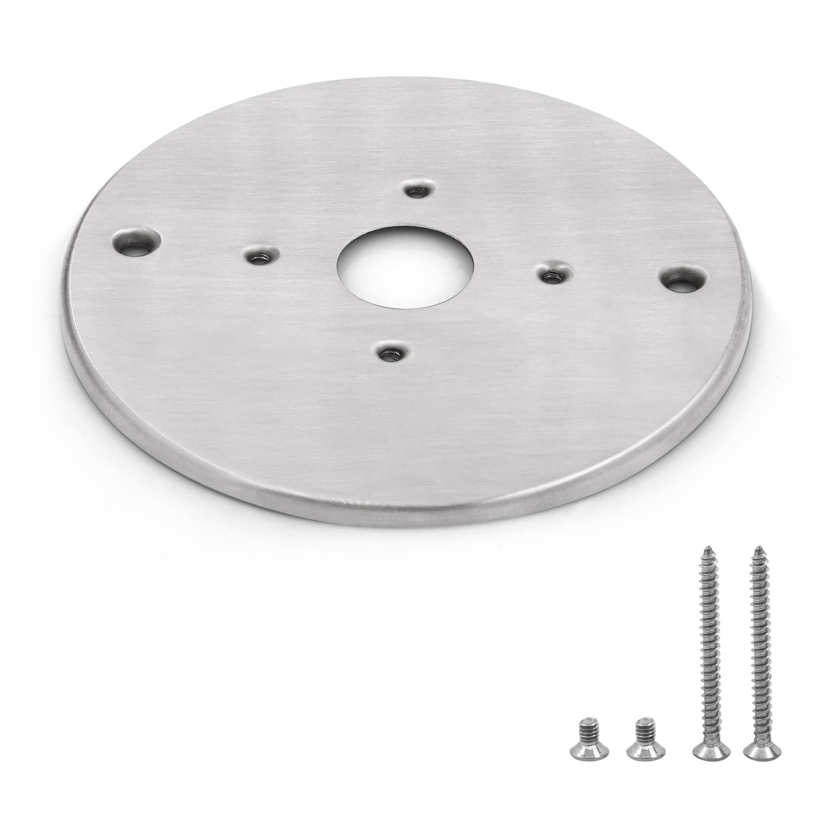 Stainless Steel THALASSA Boat Reading Light Mounting Plate - Brushed Base Cover for LED Reading Lamps Installation (Plate Only, No Lamp) - Perfect for Marine Cabin Lighting & RV Night Reading