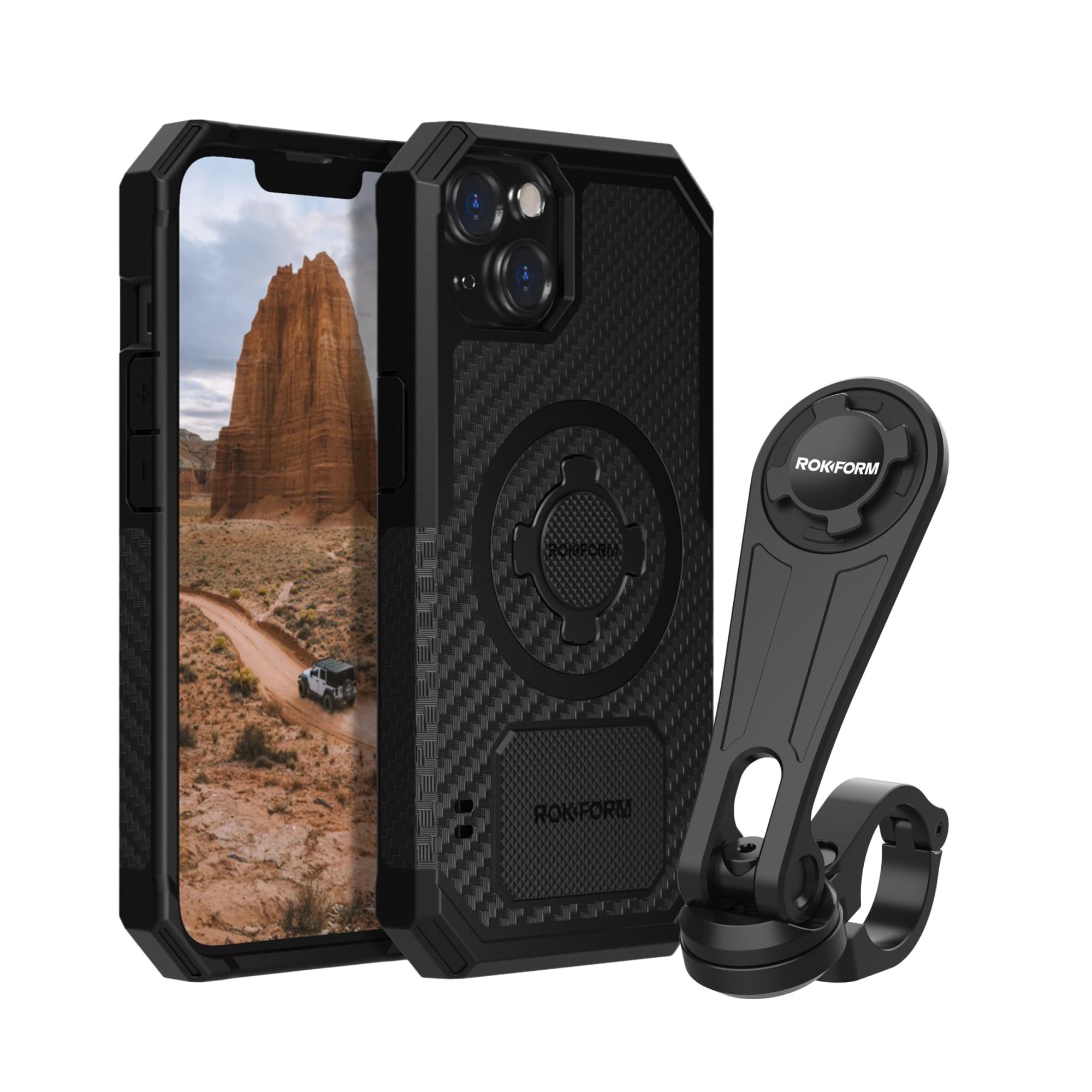 Rokform Rugged Case for iPhone 13 with Motorcycle Handlebar Mount | Shockproof Protective Cover for Biking, Off-Road & Outdoor Adventures
