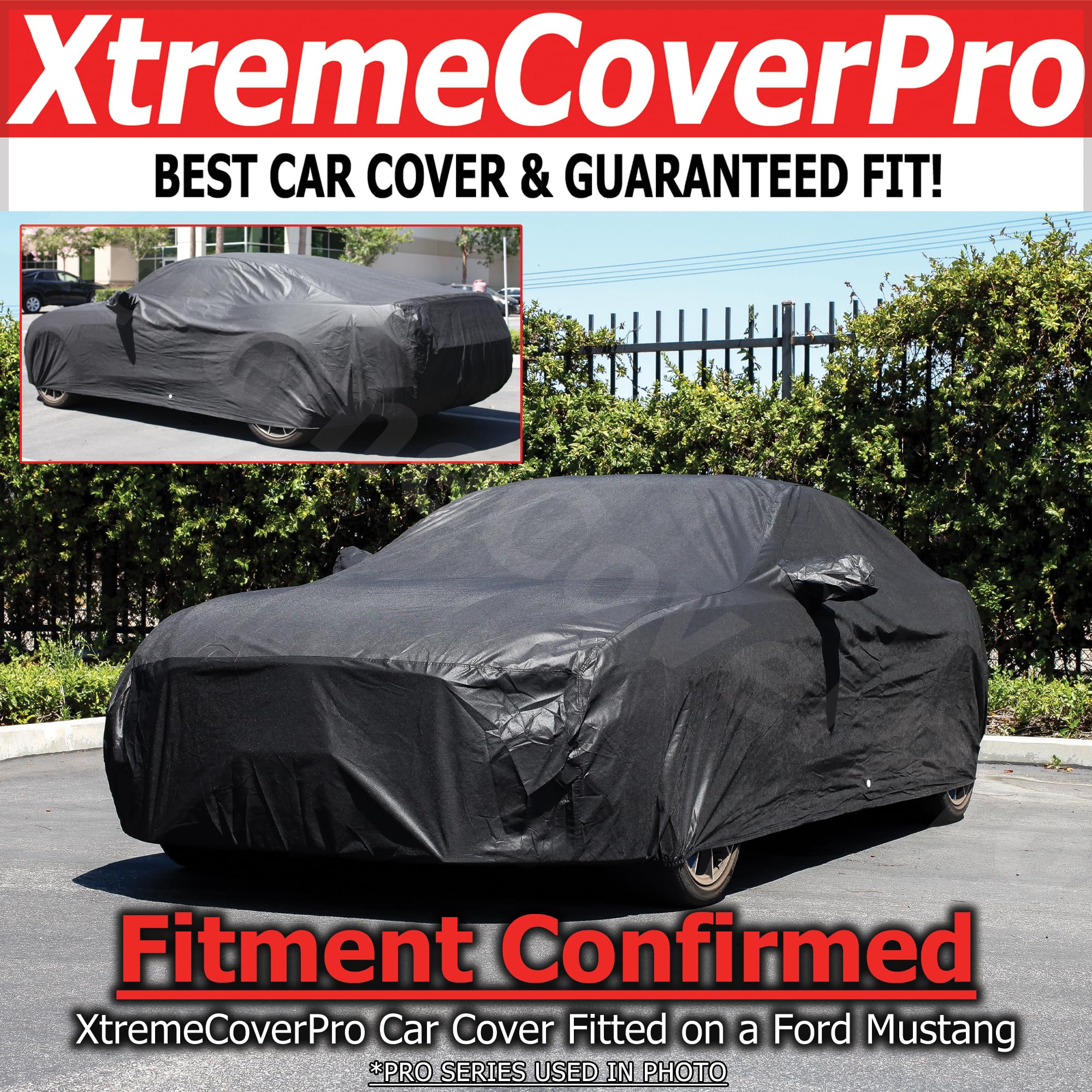 Premium Custom Fit Car Cover for Ford Mustang (2015-2023) - XTREMECOVERPRO Platinum Series Waterproof Dustproof UV Protection - Perfect for Outdoor Parking, Garage Storage & Travel Protection