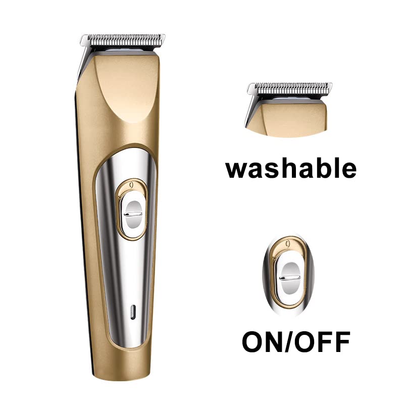 Professional Hair Clippers for Men - USB Rechargeable Electric Hair Trimmer & Shaver with Gold Finish | Barber Salon Tool for Home Haircuts, Beard Trimming & Grooming | Perfect for DIY Styling & Professional Use