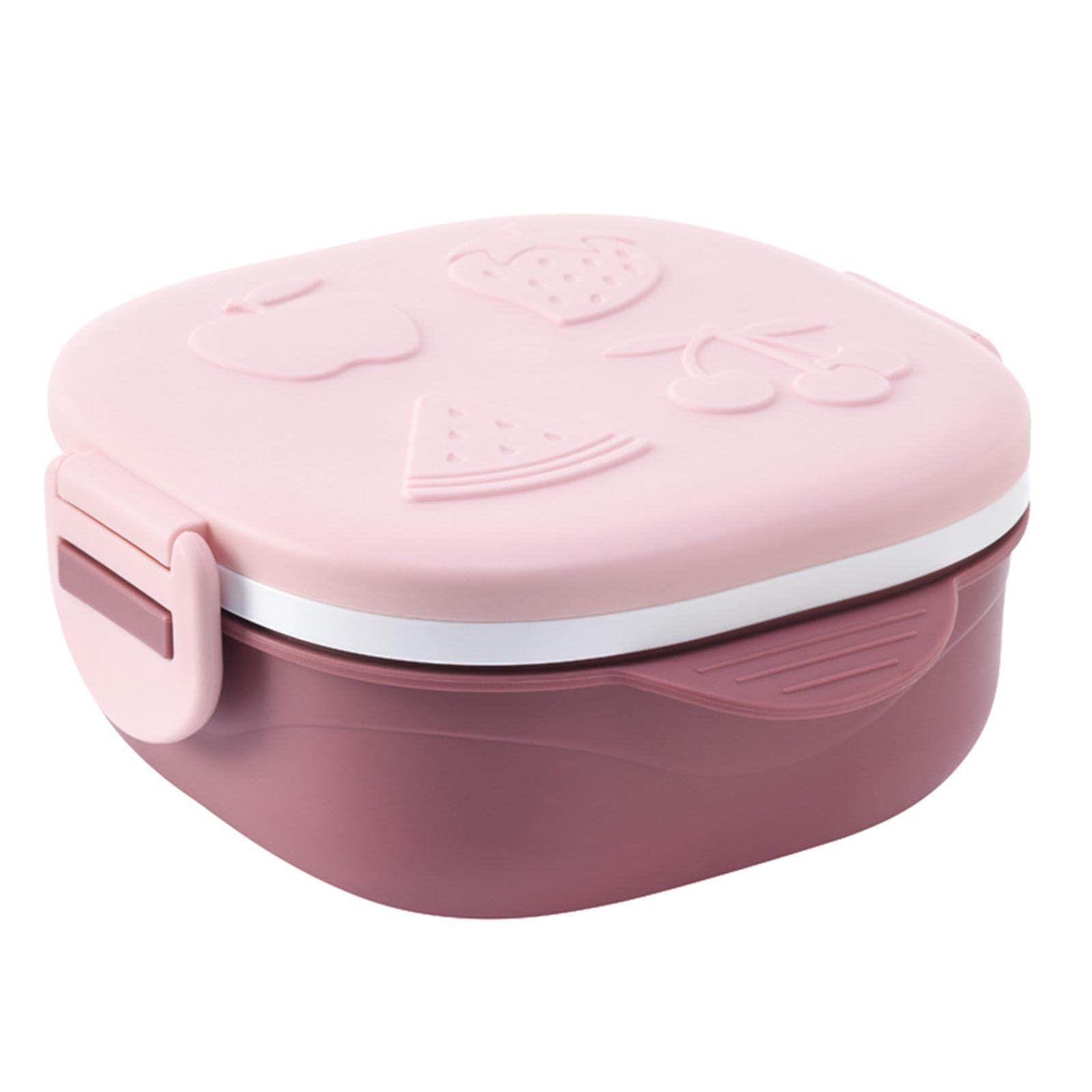 Insulated Lunch Box with 3 Compartments - Bento Box with Spoon & Fork Set - Leakproof Food Storage Container for Kids, School, Office - Portable Meal Prep Box for Breakfast, Lunch & Snacks (Pink) - Perfect for Work, Picnics & Travel