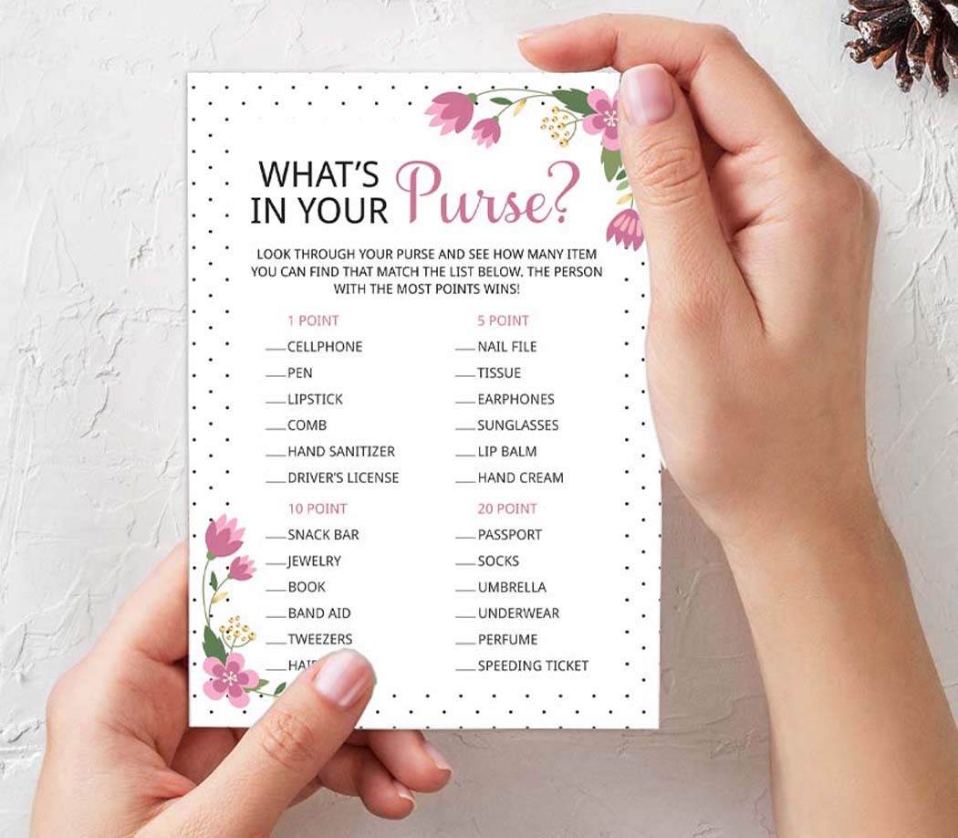 Floral Bridal Shower Games Set of 4 (50 Sheets Each) - Fun Bachelorette Party Games Bundle for Wedding Showers & Girls Night Out