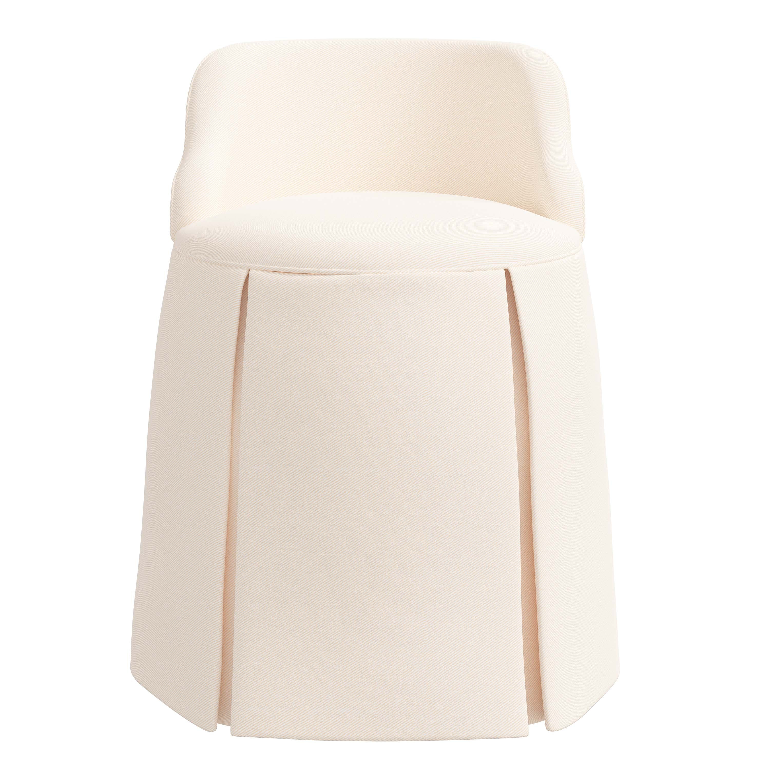 Pipi Vanity Chair - Elegant Makeup Dressing Stool with Upholstered Seat & Gold Metal Legs, Perfect for Bedroom, Boudoir, Vanity Table & Beauty Salon