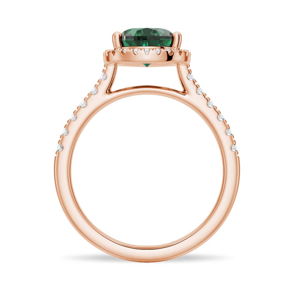 1.5 CT Pear Shaped Emerald Engagement Ring with White Sapphire Halo Accents - Vintage Style Wedding Band for Women, Perfect for Proposals, Anniversaries & Special Occasions