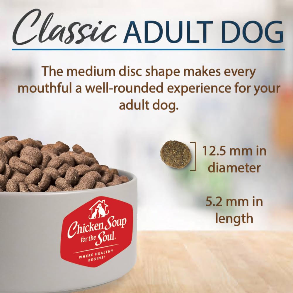 Chicken Soup for the Soul Classic Dry Adult Dog Food - Chicken, Turkey & Brown Rice Recipe (4.5 lb) | Soy Free, Corn Free, Wheat Free | Made with Real Ingredients | Perfect for Daily Meals & Training Treats
