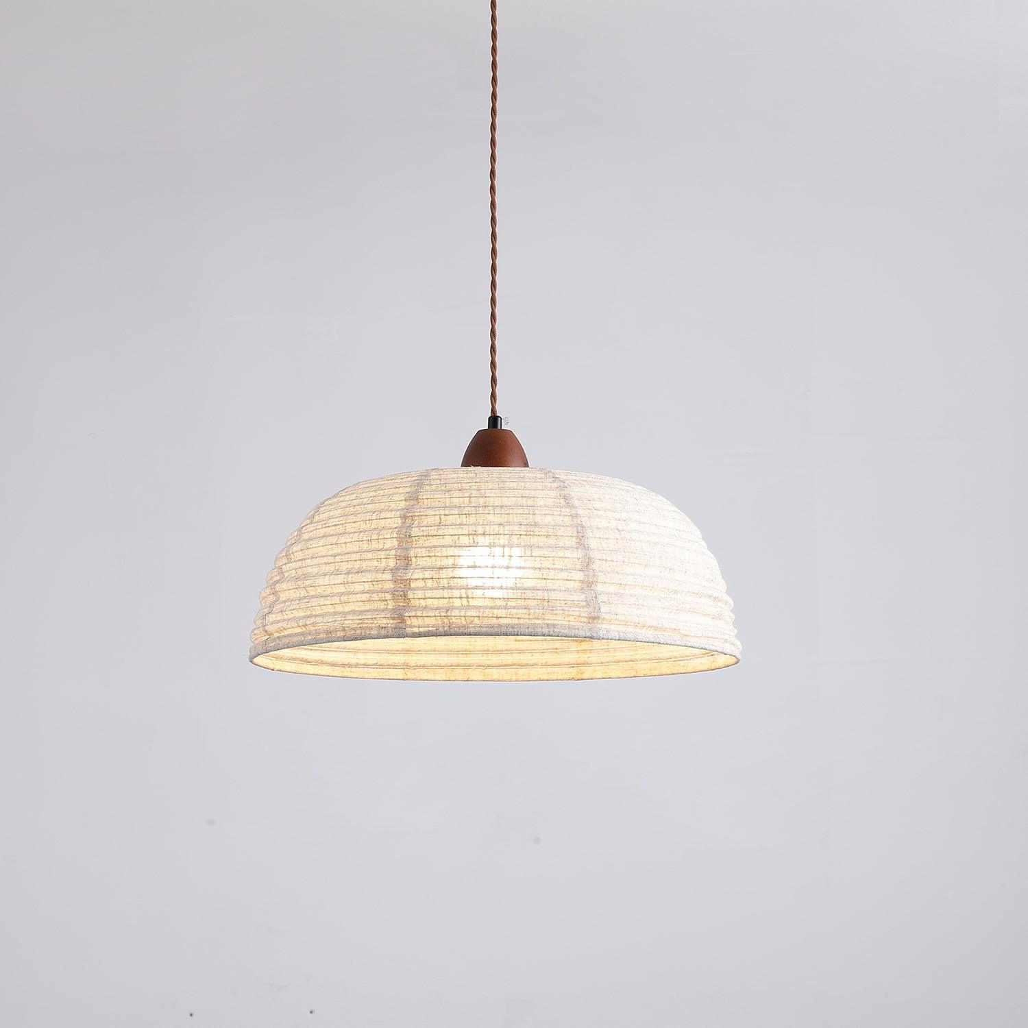 Modern Fabric Pendant Lamp - Handwoven Rattan Hanging Light for Dining Room, Bedroom, Living Room & Kitchen | Boho Chic Ceiling Fixture with Warm Ambient Lighting