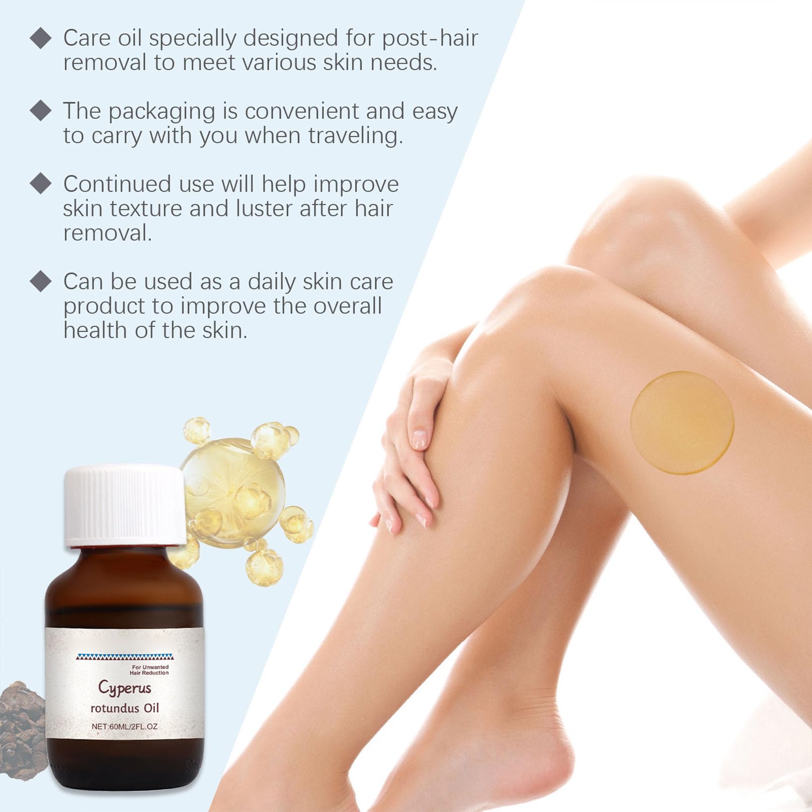 Pure Cyperus Rotundus Essential Oil for Hair Removal & Skin Care | 100% Natural Plant Extract | Perfect for DIY Beauty, Aromatherapy & Massage