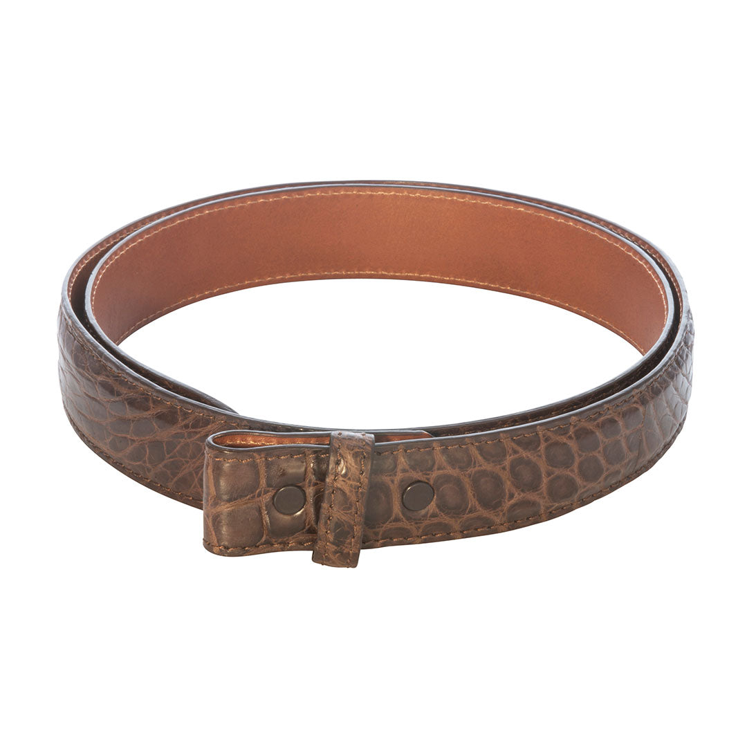George Campsen Genuine Brown Alligator Skin Belt Strap 1 1/8