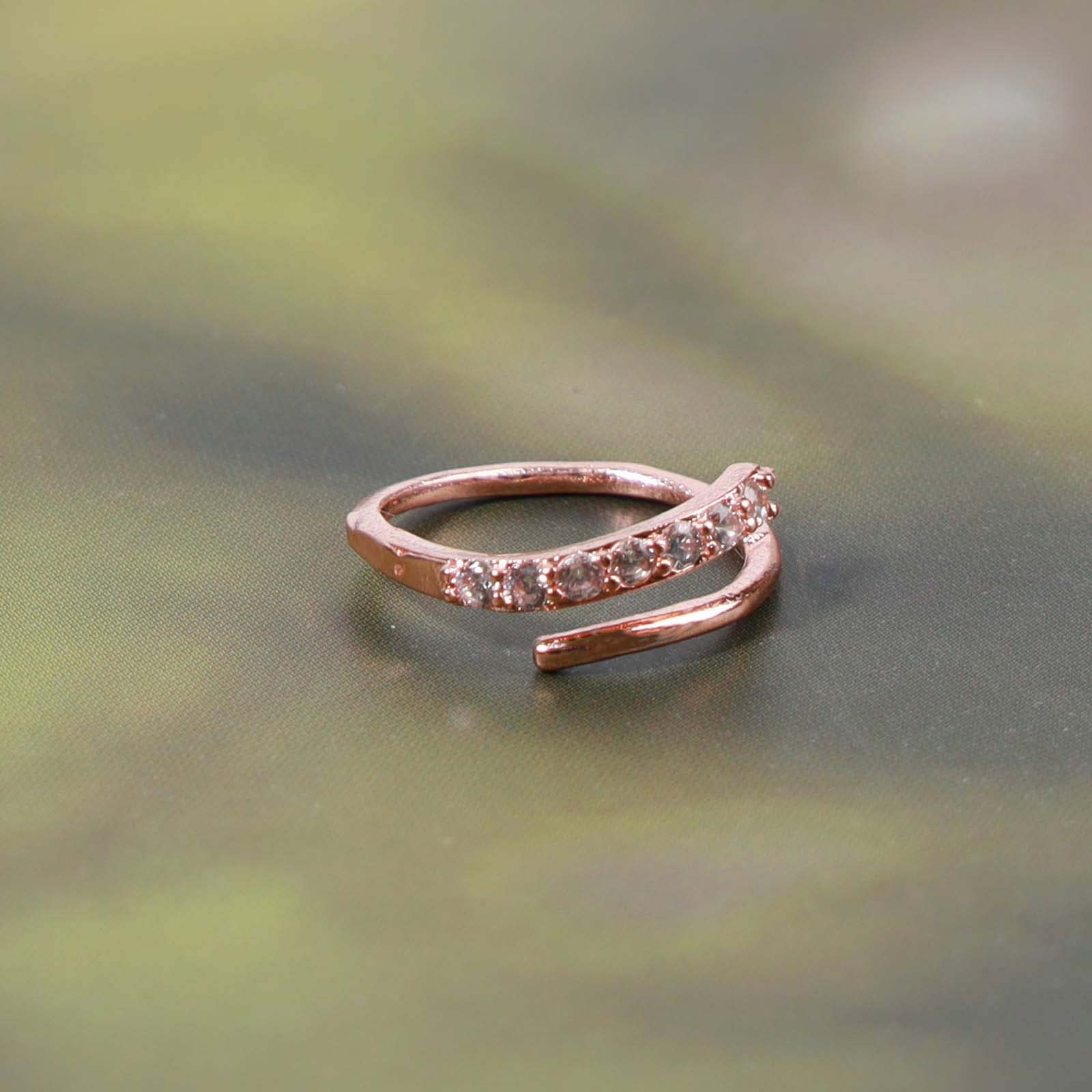 Boho Rhinestone Twist Earrings | Rose Gold Spiral Double Hoop Earrings | CZ Swirl Wrap Hoop Jewelry for Women & Girls | Perfect for Parties, Weddings & Everyday Wear