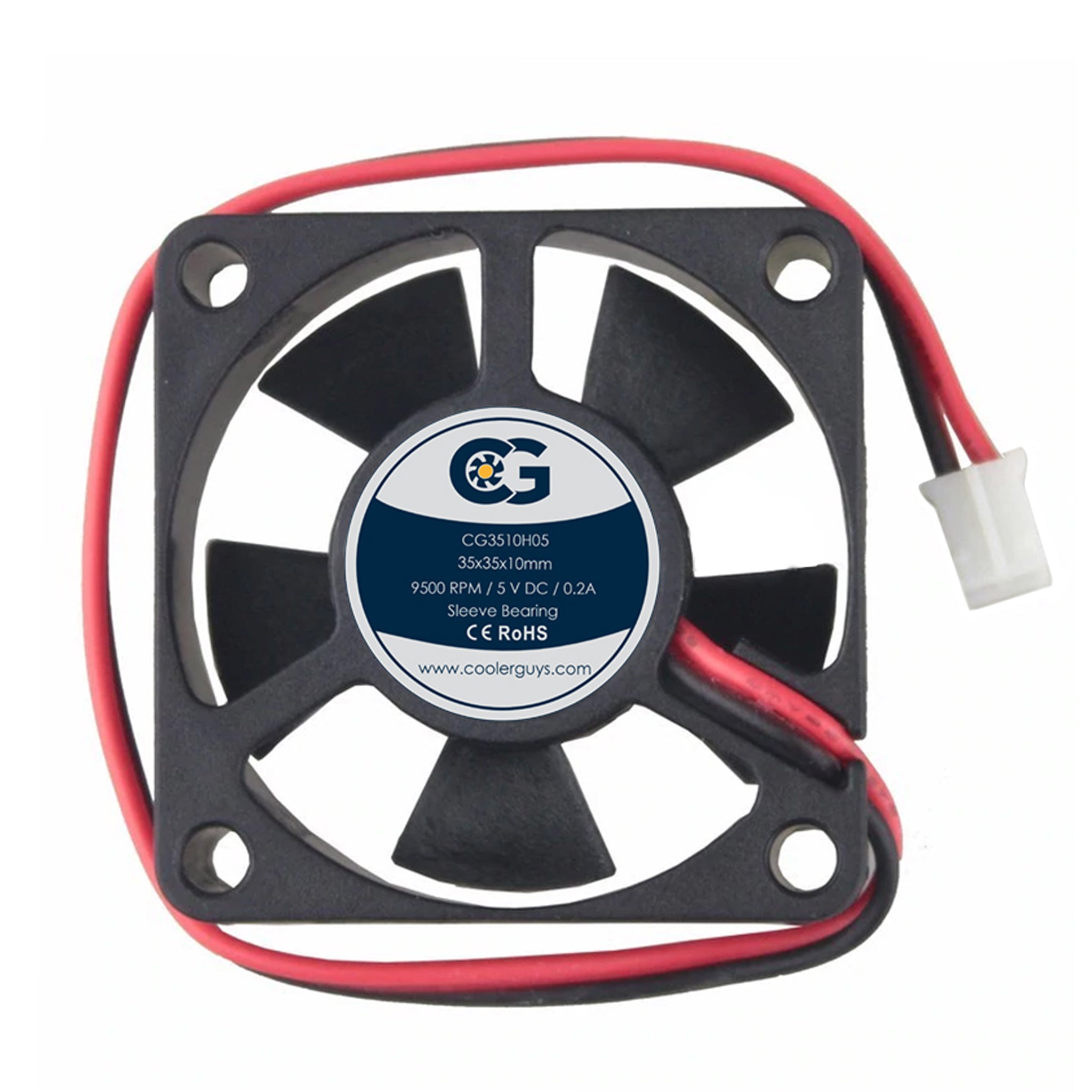 Coolerguys 35x35x10mm 5VDC 2-Pin Mini Cooling Fan CG3510H05 - Perfect for PC Case, Electronics Cooling & DIY Projects