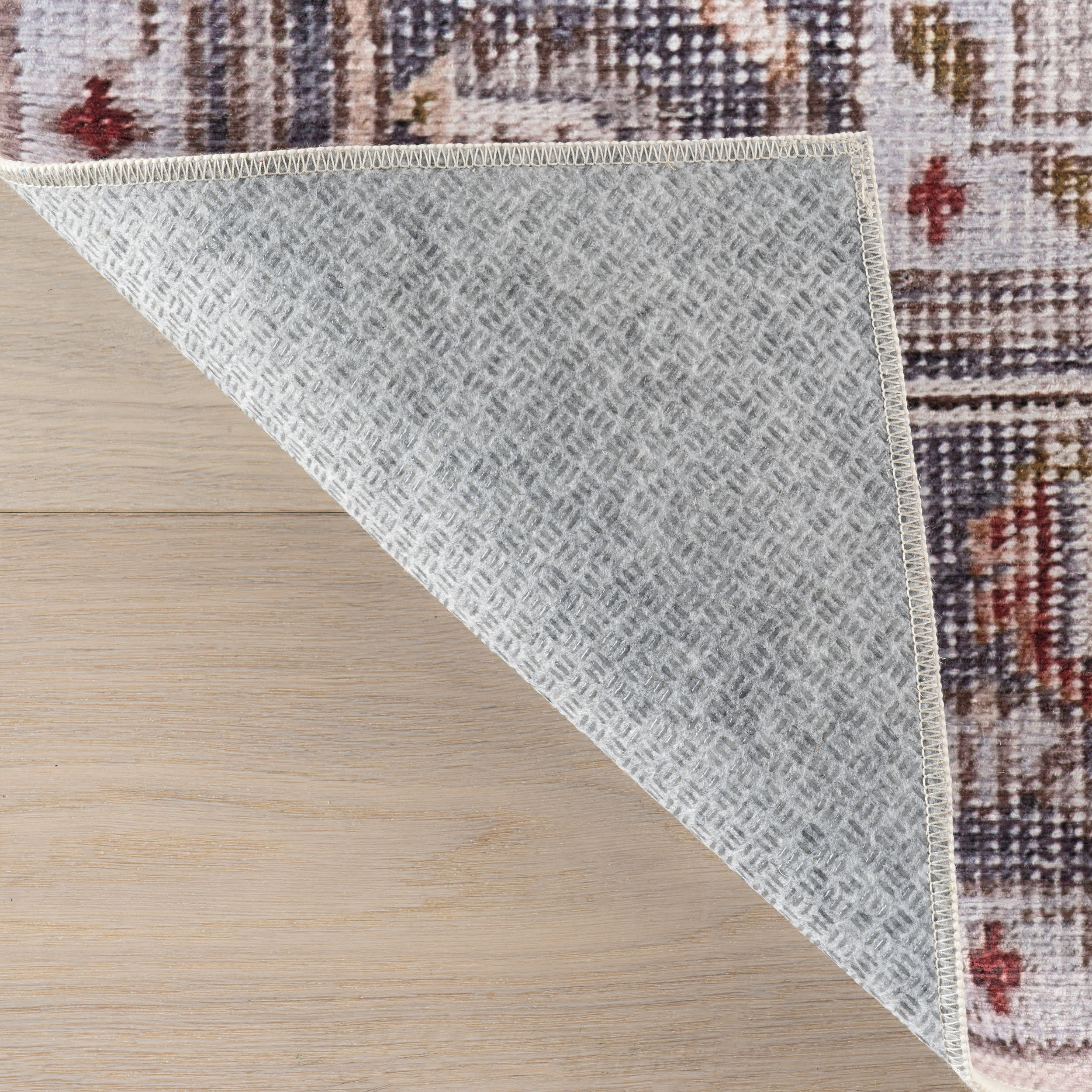 Crystalline Medallion Spill Proof Washable Rug - Non-Slip Beige Area Rug for Living Room, Bedroom, Kitchen | Waterproof & Stain Resistant Floor Mat for Home Decor