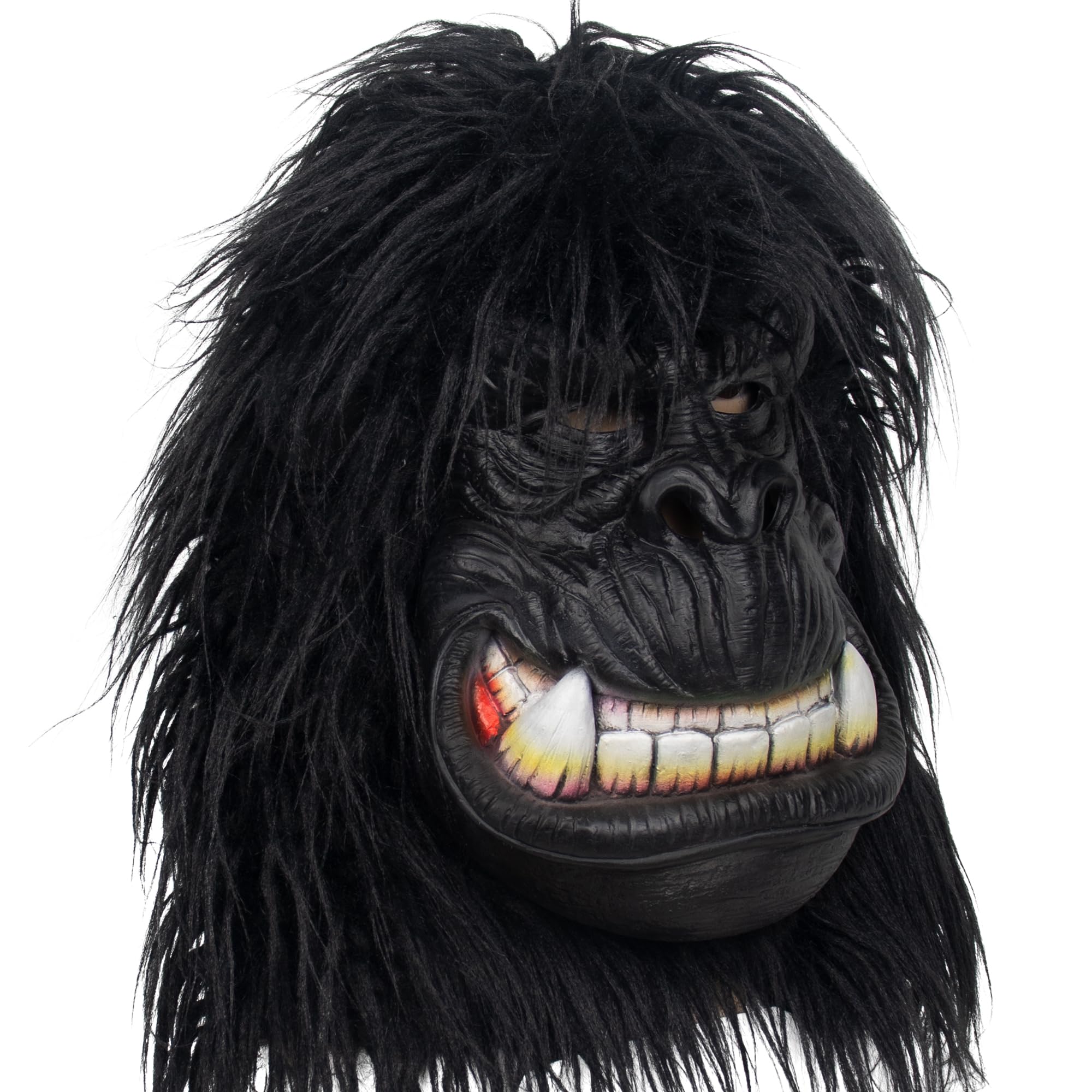 Gorilla Mask Hairy Latex Animal Costume - Realistic Monkey Head Mask for Halloween, Cosplay, Carnival & Themed Parties - Perfect for Costume Events, Role Playing & Fun Gatherings