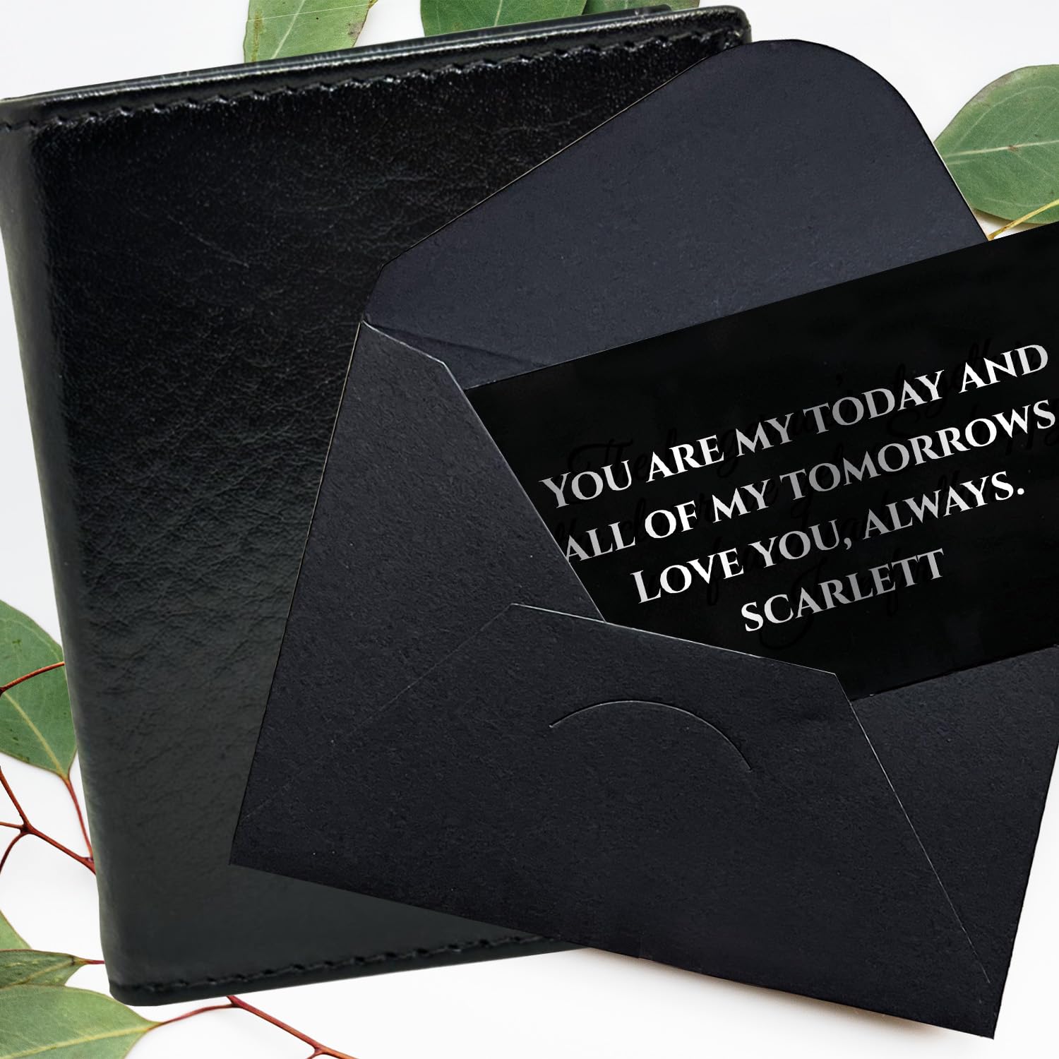 **Personalized Engraved Wallet Card - Custom I Love You Gift for Men & Women - Anniversary, Valentine's, Birthday Present for Husband/Boyfriend - Romantic Keepsake for Everyday Carry & Special Occasions**