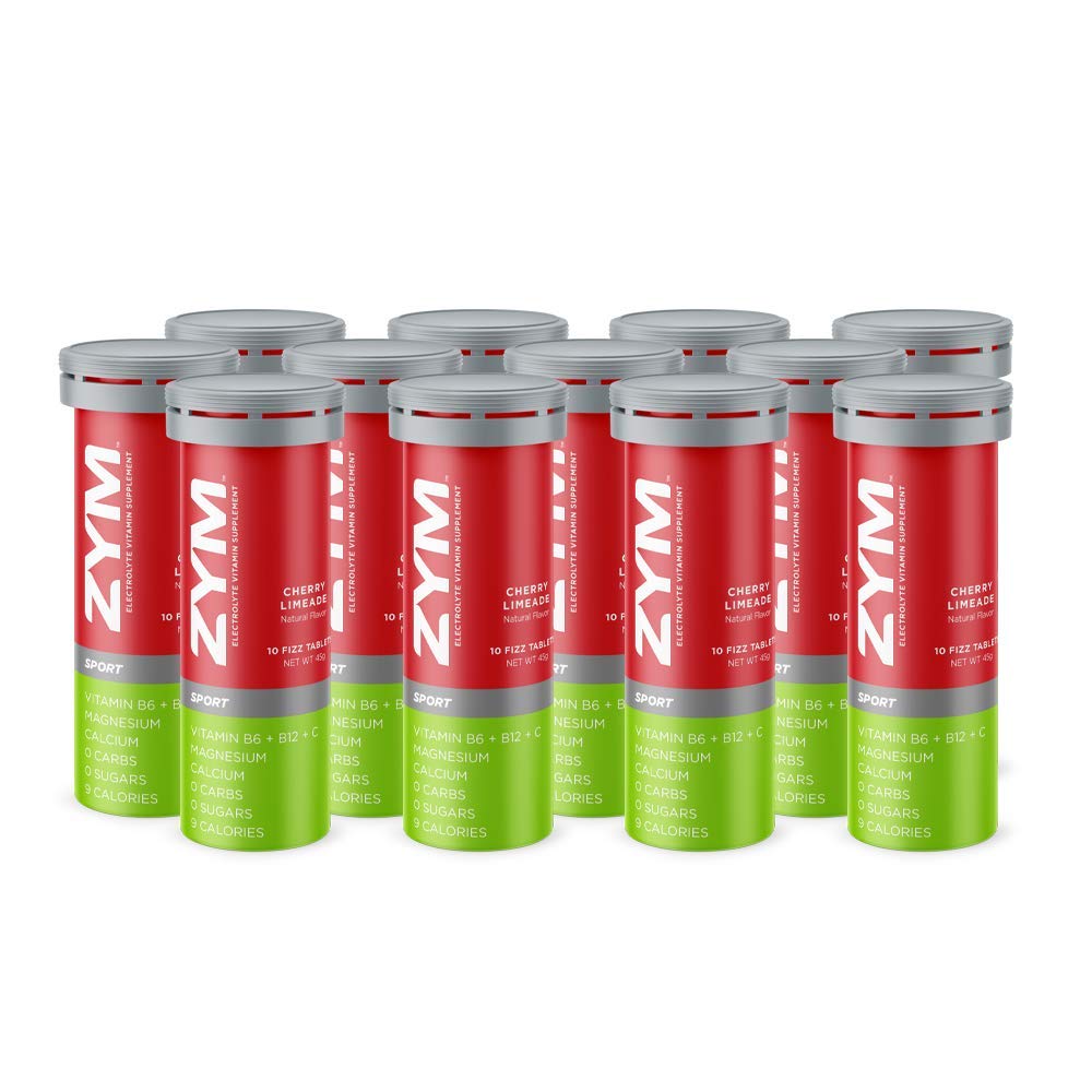 ZYM Sport Electrolyte Effervescent Tablets - Natural Hydration Supplement with Electrolytes for Energy & Recovery, Cherry Limeade Flavor (12 Pack) - Ideal for Athletes, Workouts & Outdoor Activities