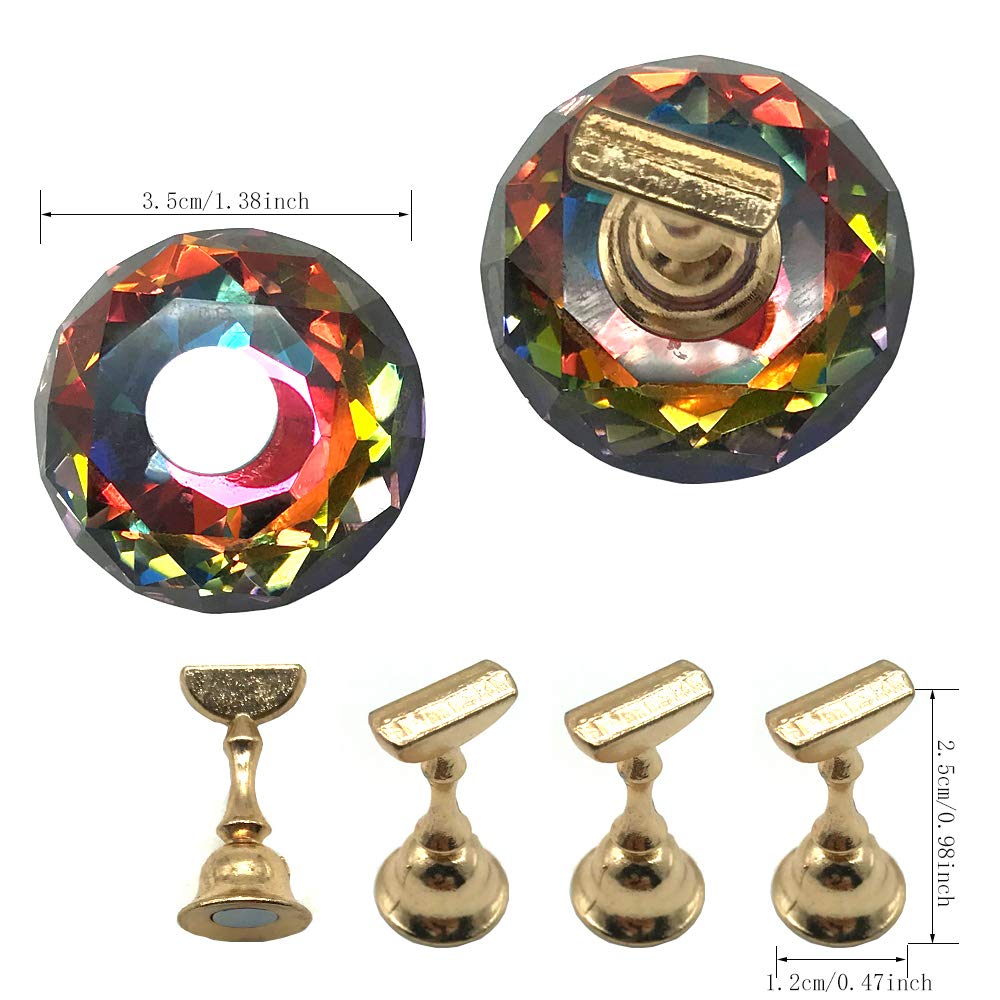 Colorful Magnetic Nail Tips Holder Stand with Reusable Adhesive Putty - Nail Art Display & Training Practice Stand with Storage Box - Perfect for Salon, Home DIY, and Professional Nail Artists