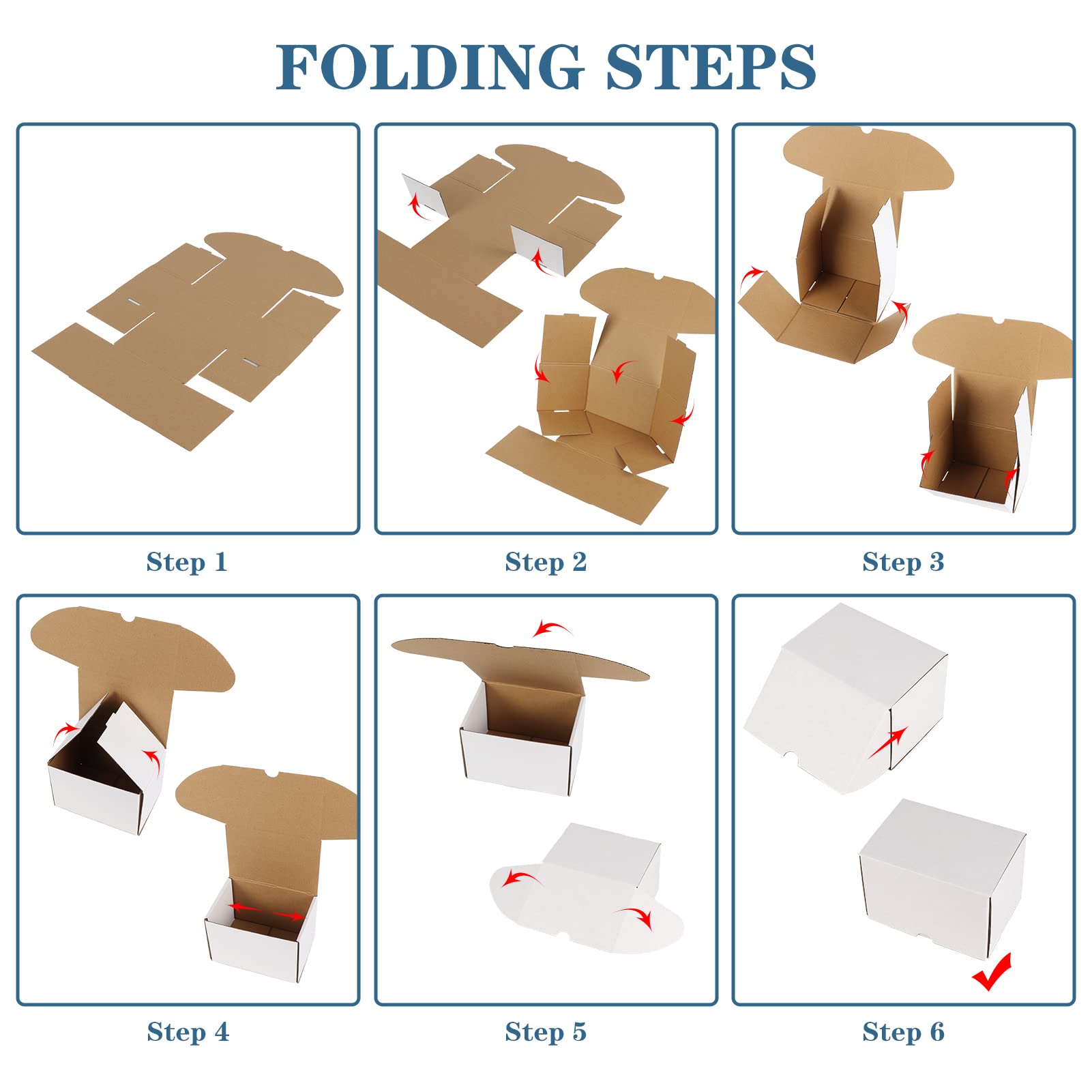 ZBEIVAN 10x7x5 White Shipping Boxes (20-Pack) - Corrugated Mailers for Small Business & Gifts
