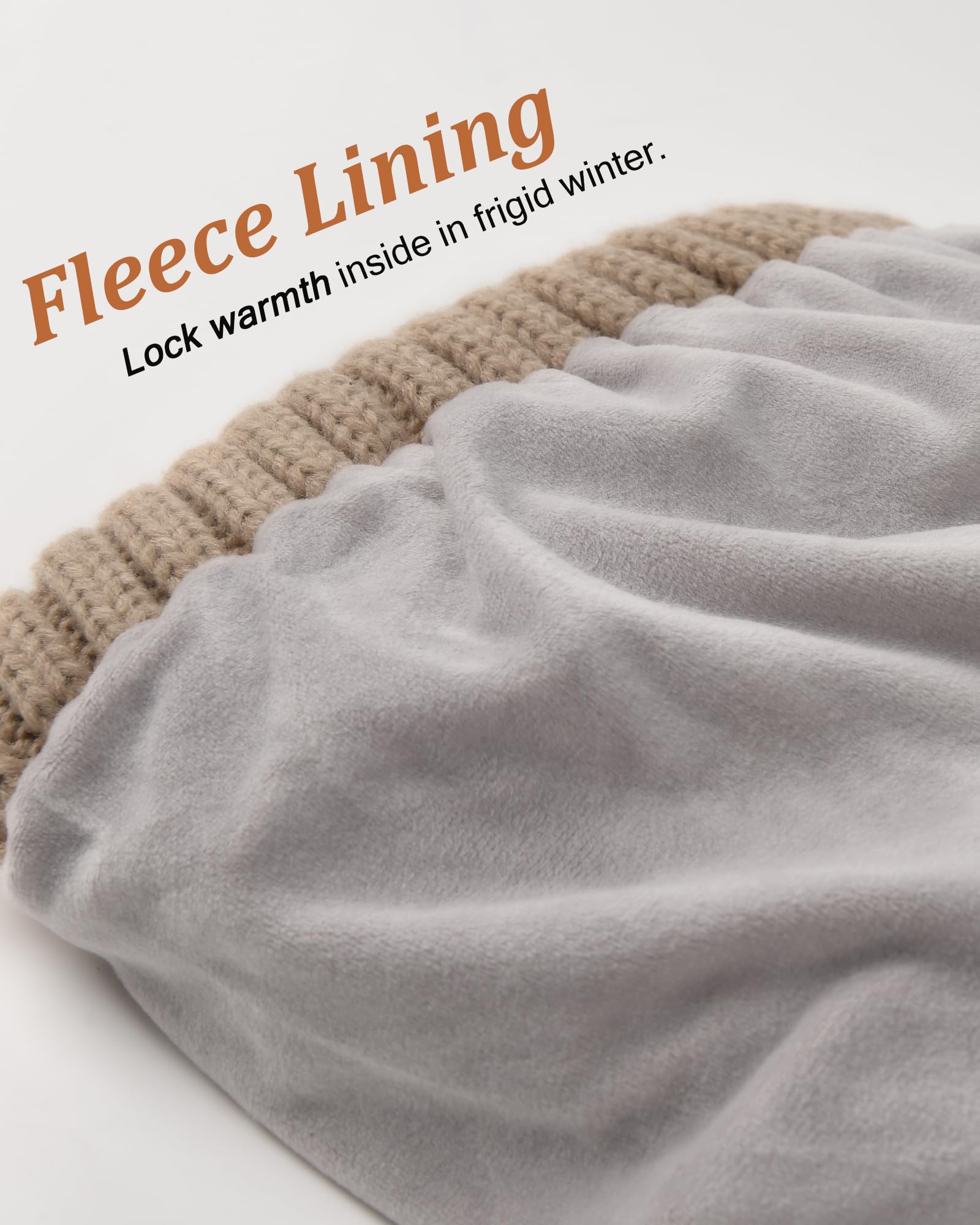 FURTALK Women's Fleece Lined Winter Beanie Hat - Warm Knit Hat with Double Faux Fur Pom Poms for Women & Girls - Perfect for Cold Weather, Snow Days & Outdoor Activities