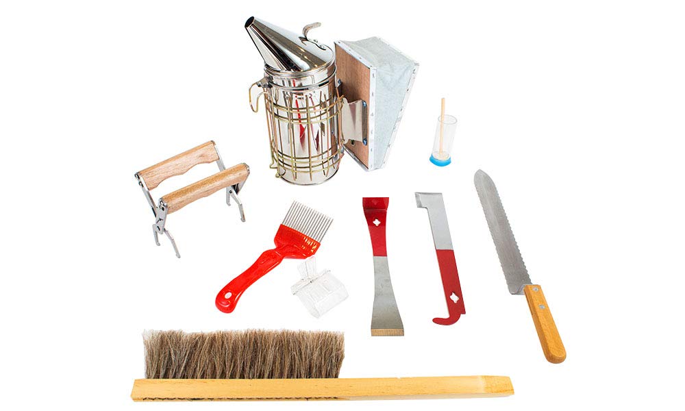 Bee Keeping Starter Kit - Essential Beekeeping Supplies & Equipment with Honey Bee Hive Tools, Bee Smoker, and Protective Gear for Beginners & Backyard Beekeepers