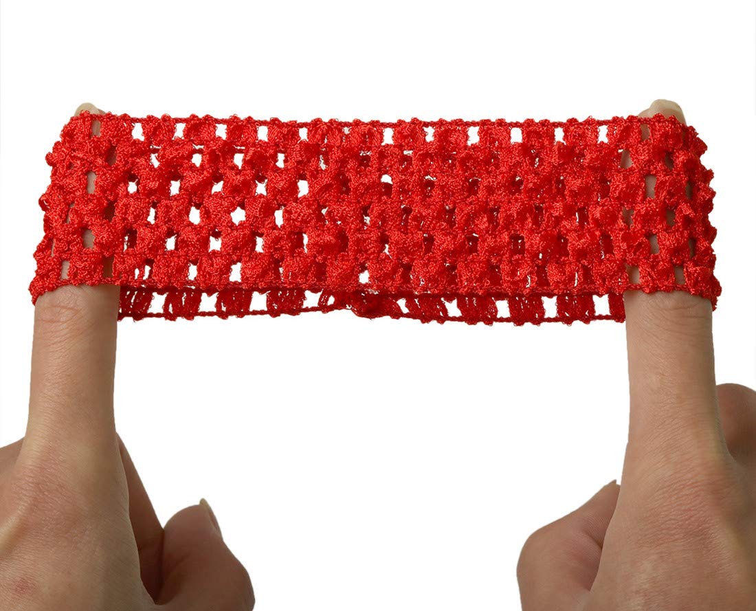 QandSweet Baby Girl's Stretch Headbands - Soft Crochet Stretchy Hair Bands for DIY Accessories with Flowers or Bows - Perfect for Newborns, Toddlers, and Kids' Daily Wear, Parties, and Photo Shoots