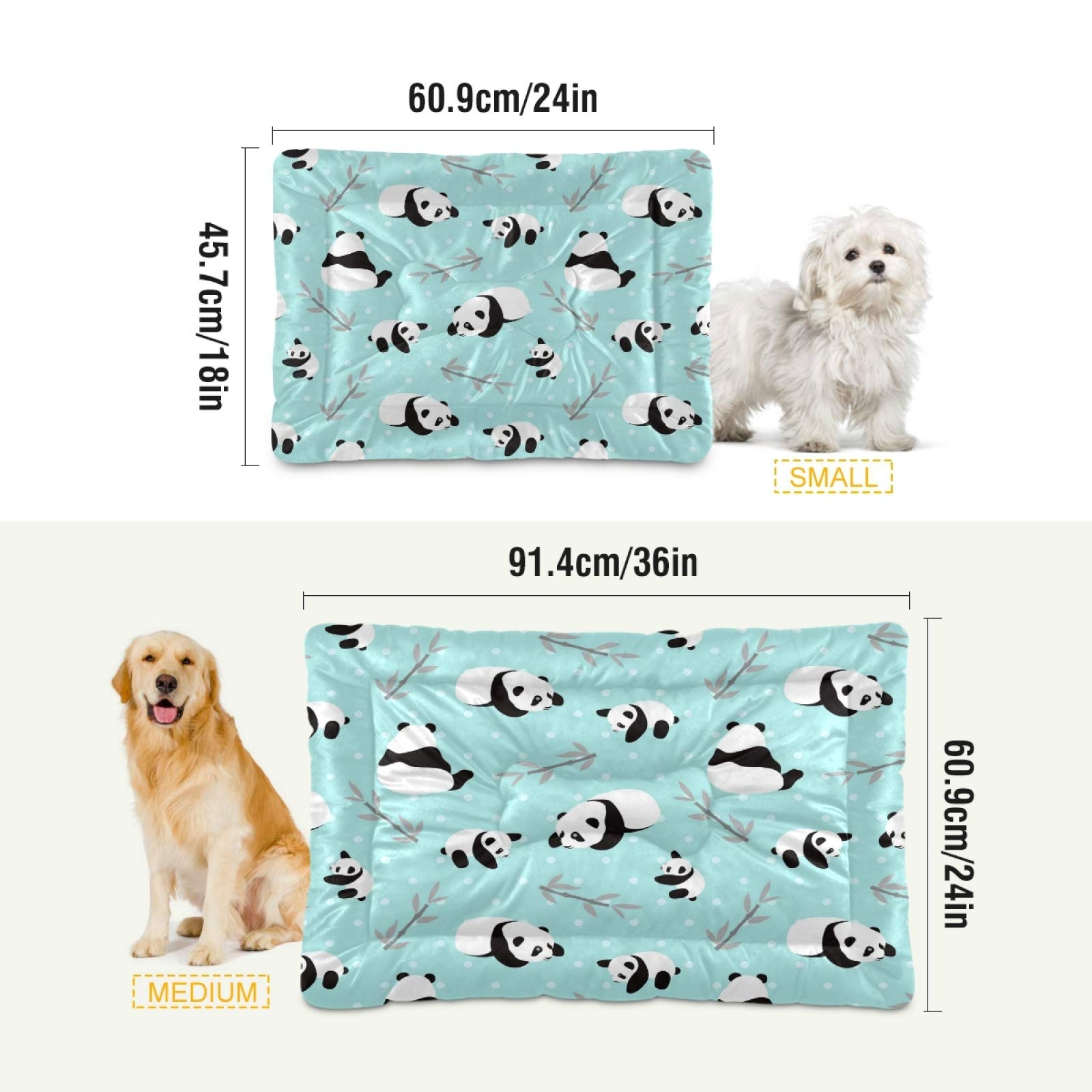 Ultra Soft Panda Dog Bed for Small & Medium Dogs - 24x18in Comfortable Rectangle Pet Bed for Cats & Dogs - Calming Plush Bed for Puppies & Kittens - Perfect for Bedroom, Living Room & Pet Travel