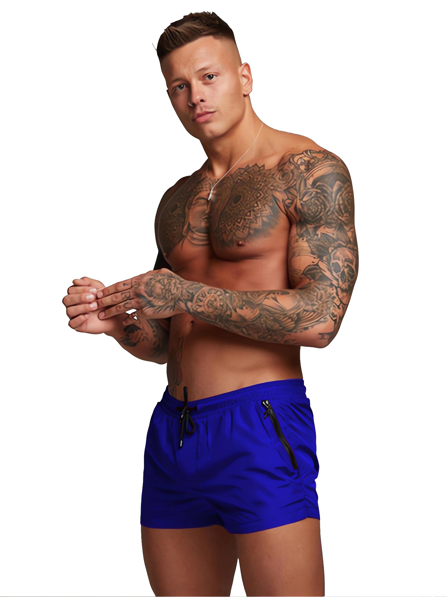 TONLEN Men's Quick-Dry Swim Trunks with Zipper Pockets - Comfortable Sports Swim Shorts for Beach, Pool & Water Activities
