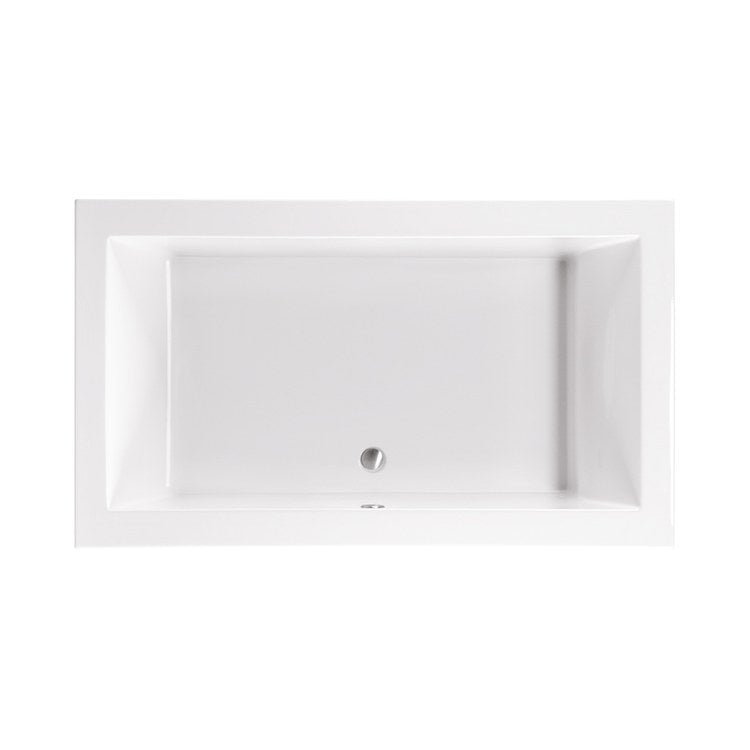 Undermount Air Massage Bathtub - 72 x 42 Inch Acrylic Rectangular Soaking Tub with Elite Center Jets, 96 Gallon Capacity (White) - Perfect for Luxury Bathroom Spa Experience and Relaxation