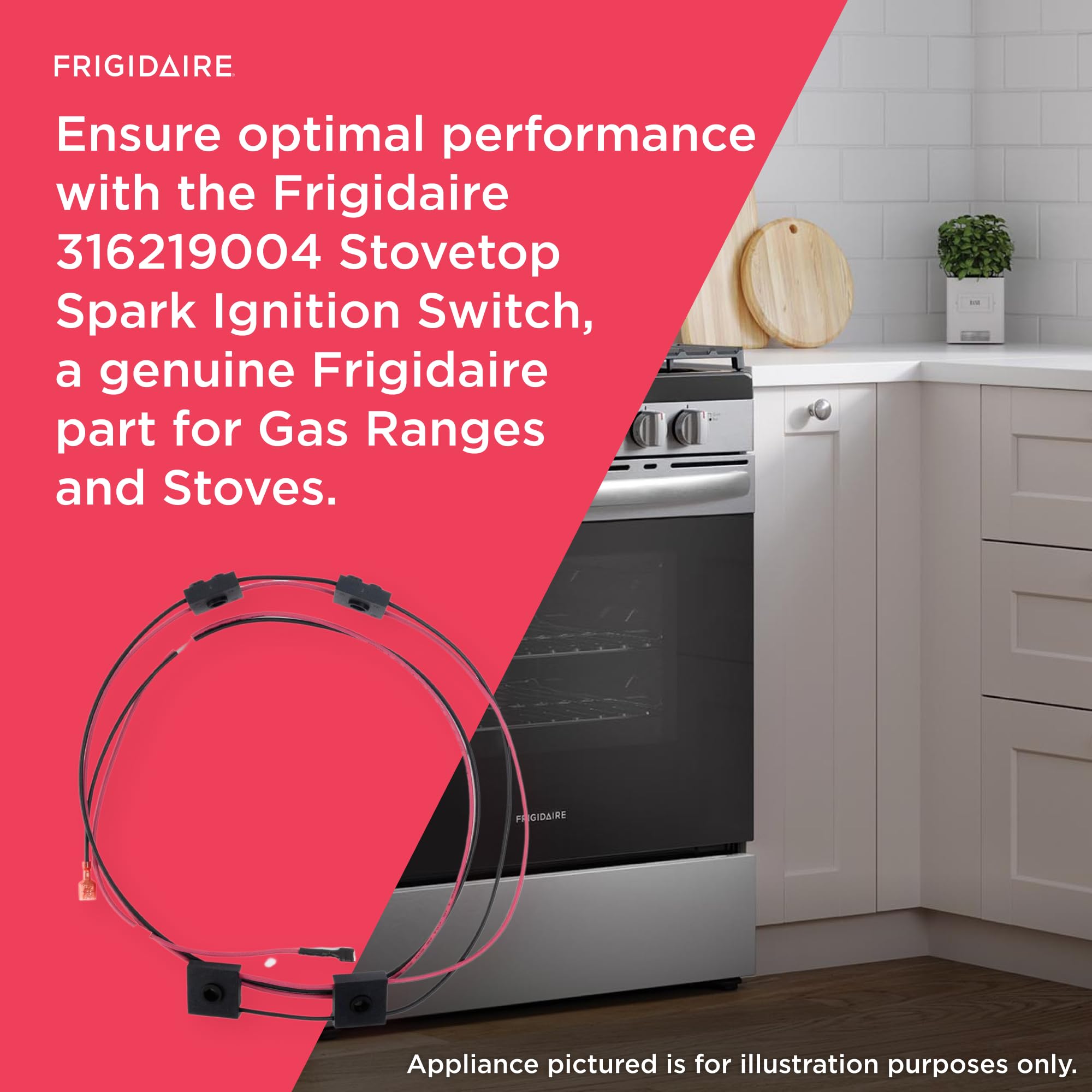 Frigidaire 316219004 Stovetop Spark Ignition Switch Replacement Part for Gas Ranges & Stoves - Fixes Ignition Issues for Smooth Cooking Experience