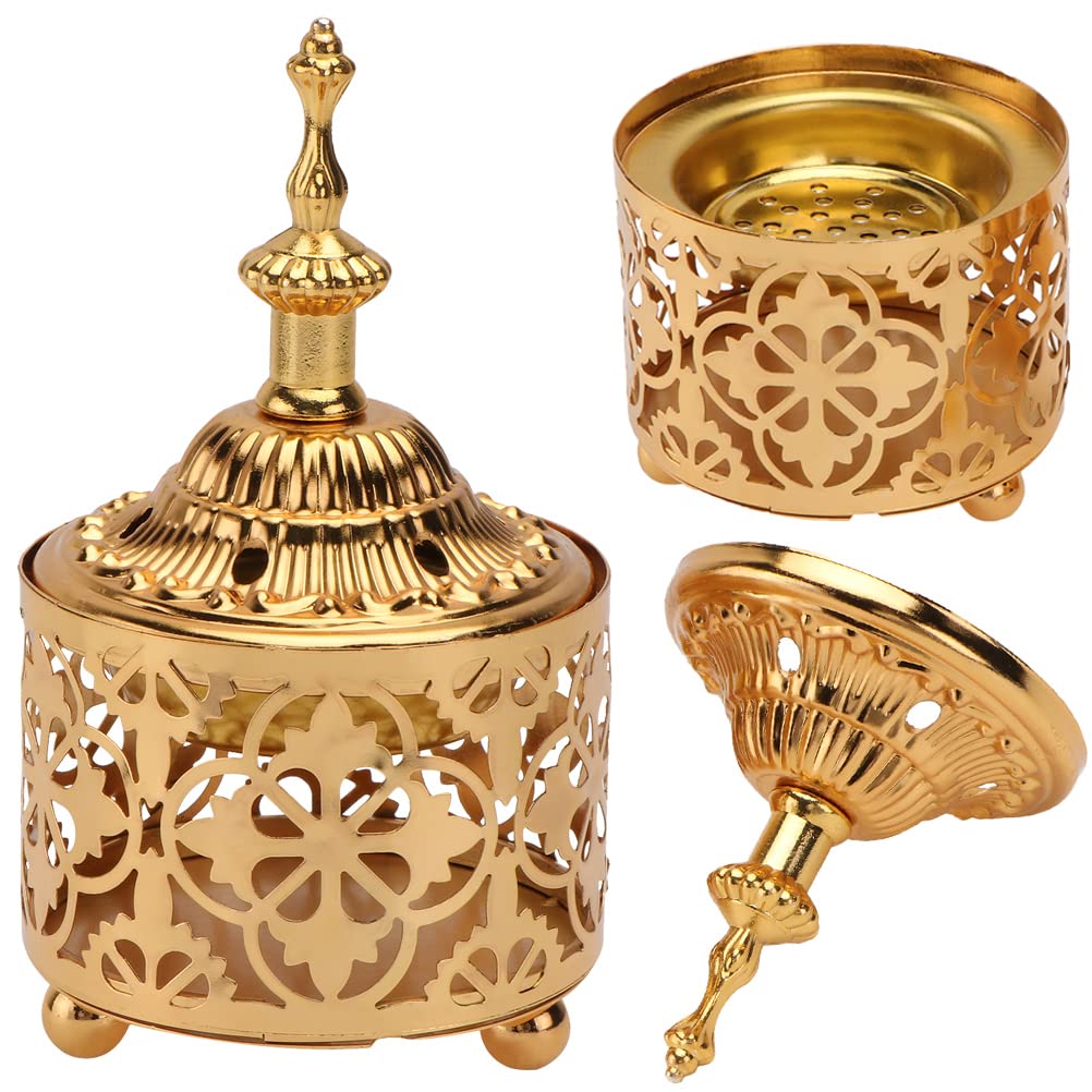 Vintage Arabic Incense Burner - Metal Aroma Lamp & Iron Art Candlestick Holder for Home Decor, Meditation, and Aromatherapy | Perfect for Relaxation, Spiritual Rituals, and Creating a Cozy Atmosphere