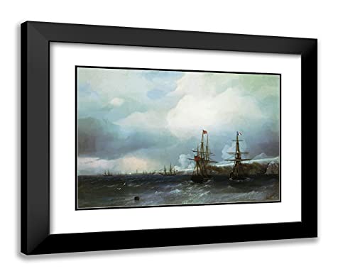 Black Modern Wood Frame with Double Matting