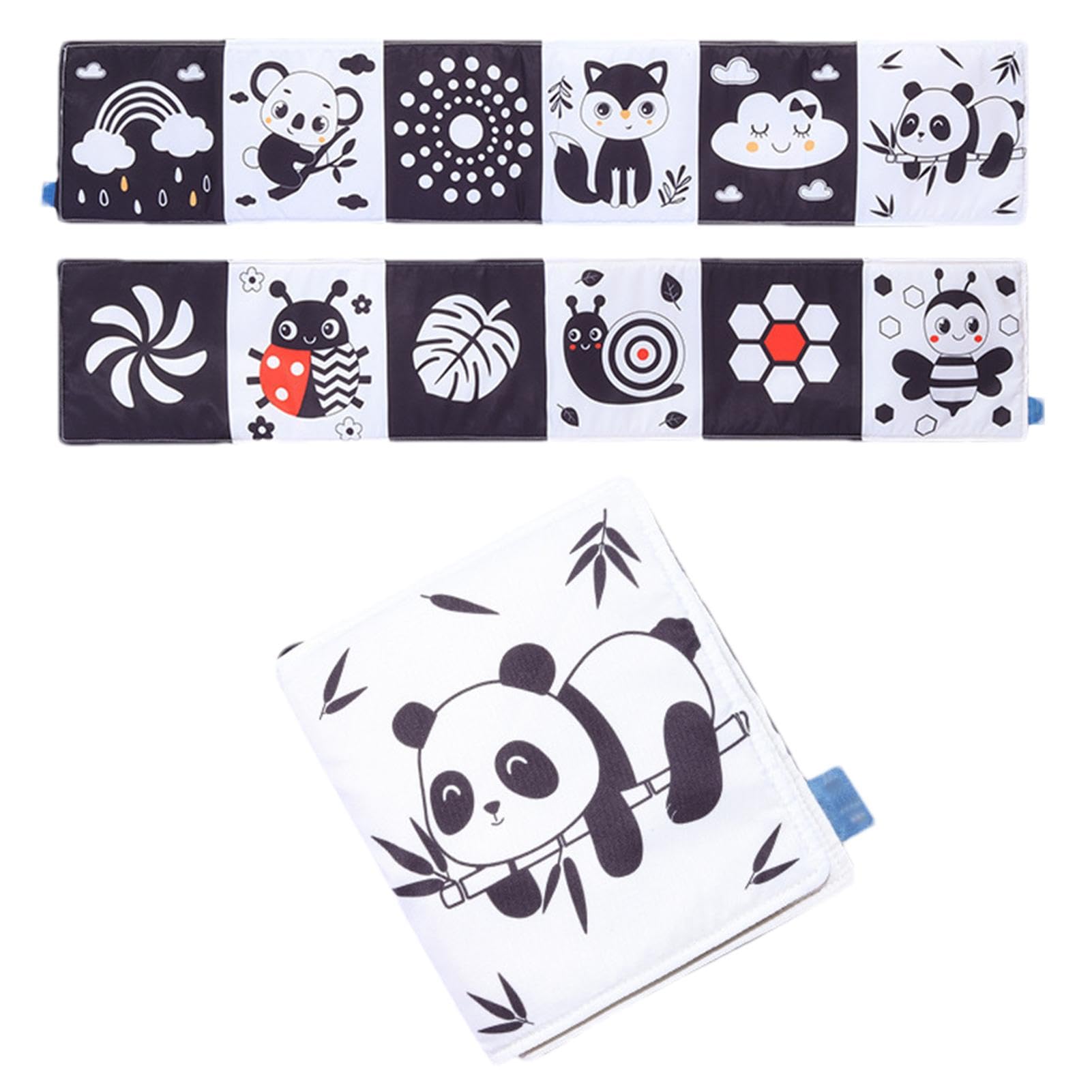 XIAYANG Baby Cloth Books - Soft Early Education Sensory Toys | Black & White Fabric Book for Newborns & Infants | Perfect for Birthday, Children's Day & Easter Gifts | Montessori Learning & Travel Activity Toy