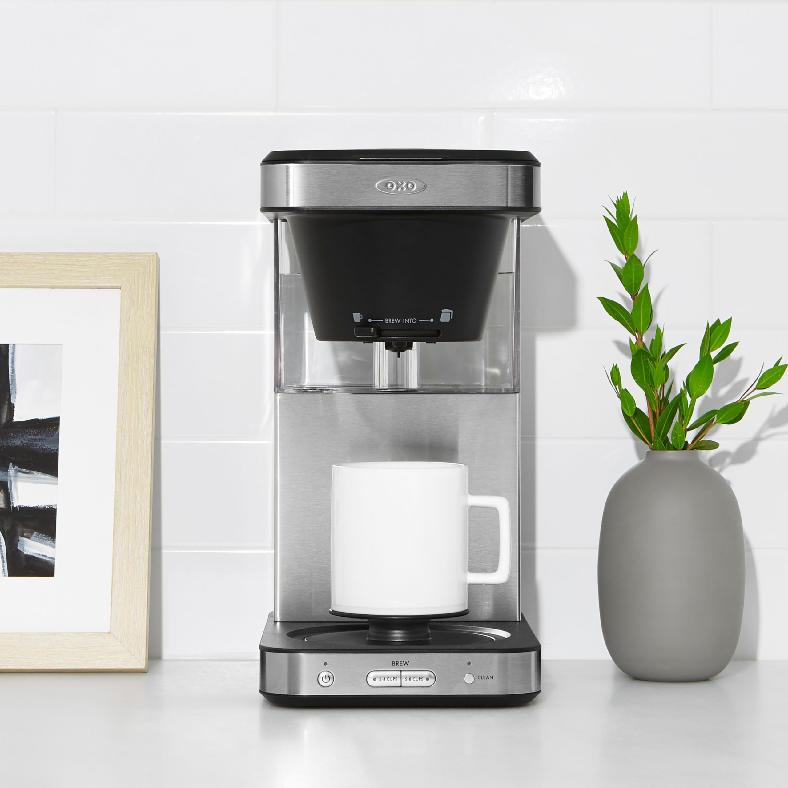 OXO Brew 8 Cup Stainless Steel Coffee Maker - Black | Drip Coffee Machine for Home & Office | Perfect for Morning Brews & Entertaining Guests