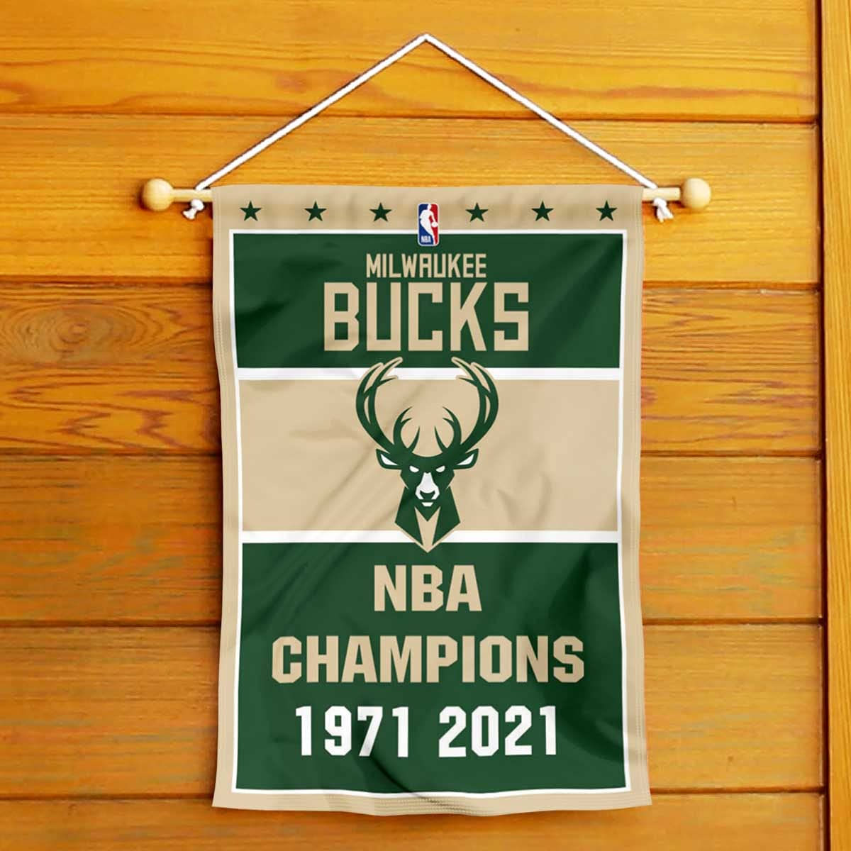 WinCraft Milwaukee Bucks 2-Time NBA Champions Double-Sided Garden Flag - Perfect for Basketball Fans, Yard Decor & Sports Themed Outdoor Decorations