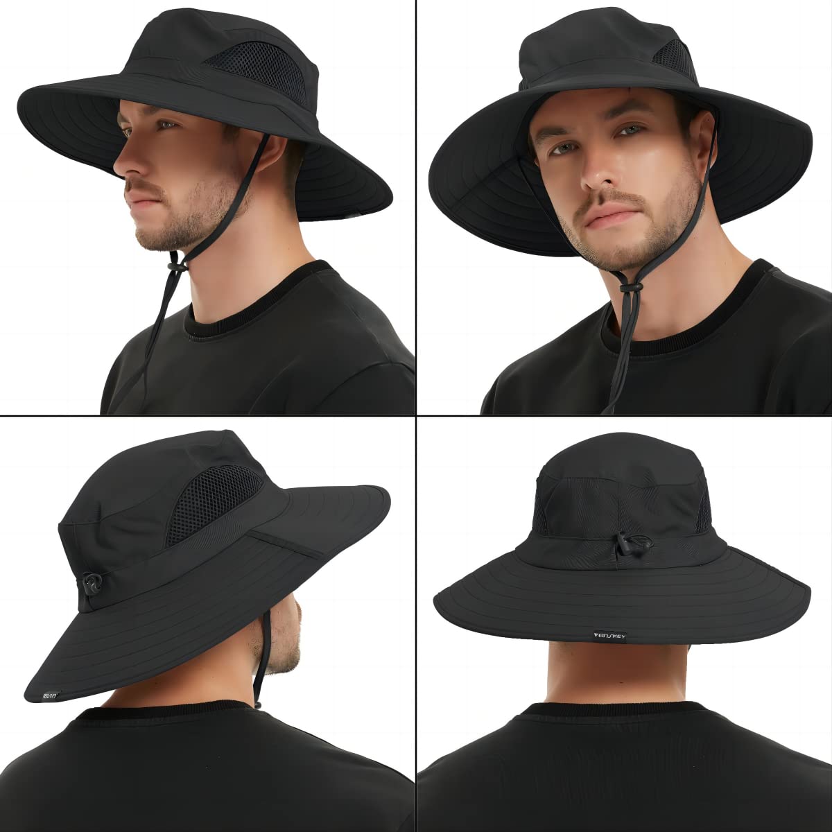 UPF 50+ Unisex Sun Hat with Neck Flap - Waterproof Packable for Outdoor Activities