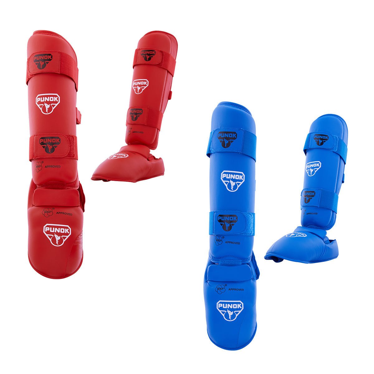 Punok WKF Approved Shin Instep Protectors - High-Quality Martial Arts Gear for Taekwondo, Karate & Kickboxing - Perfect for Training, Sparring & Competition