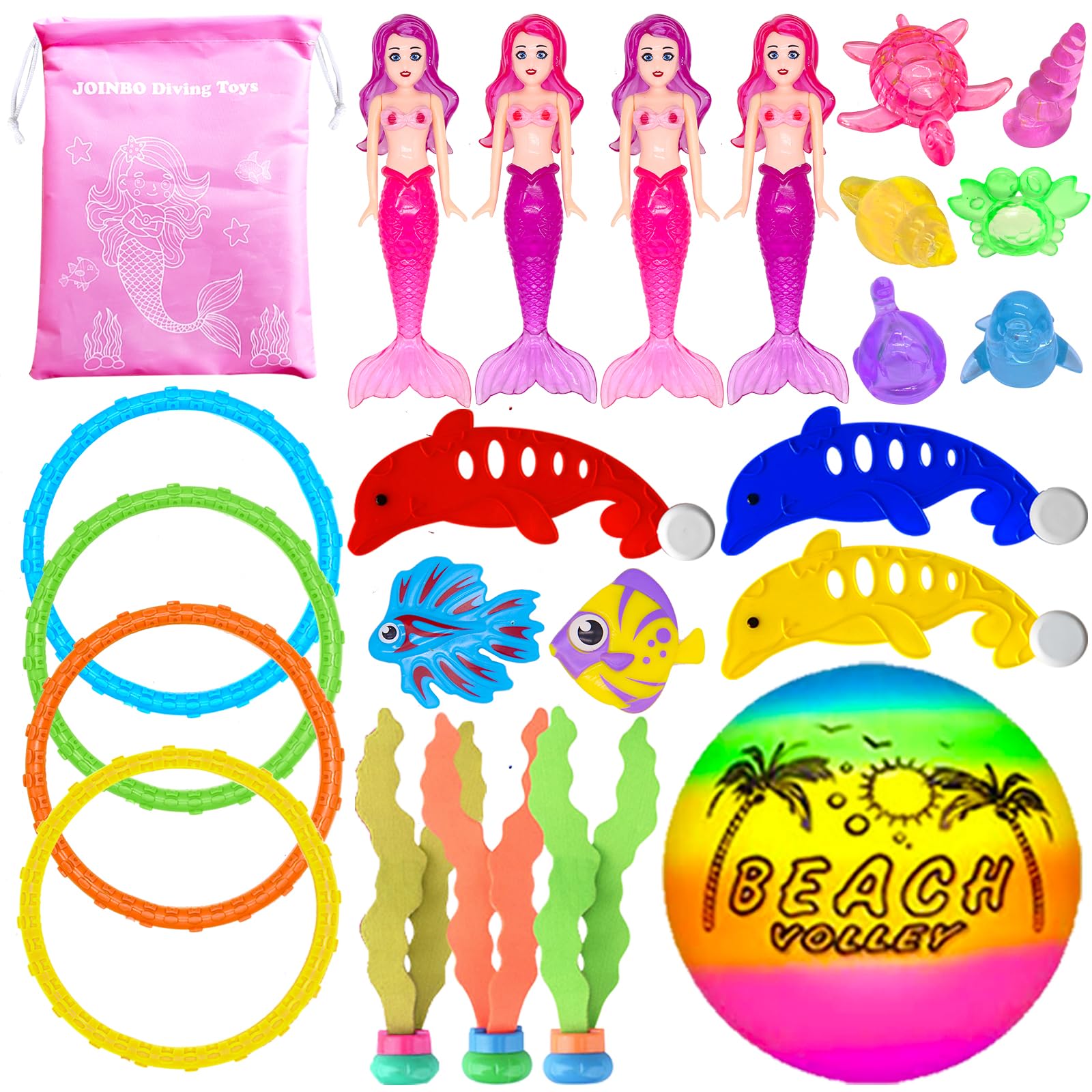 **23-Piece Kids Diving Pool Toys Set for Ages 3-12 - Includes Storage Bag & Sinking Toys for Summer Swim Games - Perfect for Pool Parties, Beach Trips & Backyard Fun**