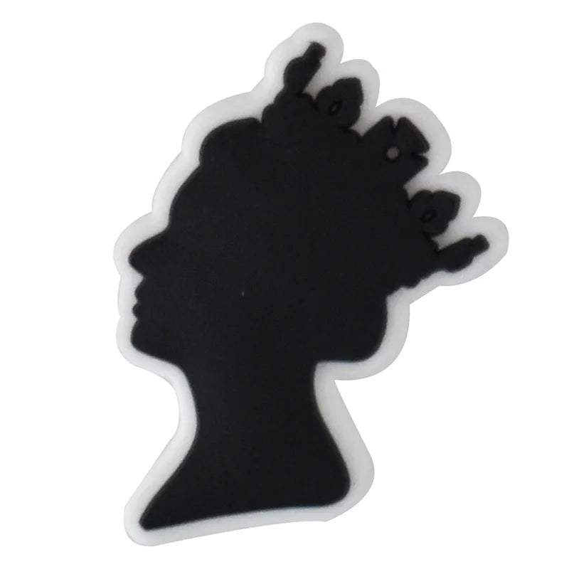 Black Girl Shoe Charms for Crocs | PVC DIY Pins for Men & Women | Clogs & Jeans Decoration Badges | Fun Shoe Accessories | Christmas Gifts for Teens & Adults | Perfect for Casual Wear, Parties & Gifting