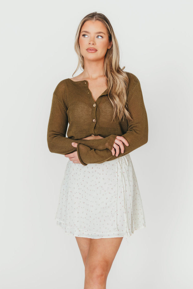 Flora Mini Wrap Skirt in Cream | Women's Summer Skirt | Boho Chic Style | Perfect for Beach, Vacation & Casual Outings