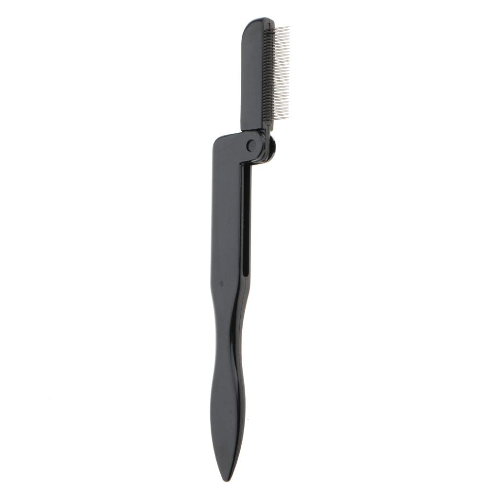 VMS INDIA Stainless Steel Eyelash Comb & Eyebrow Shaper - Foldable Beauty Tool for Perfect Lash Separation & Brow Shaping - Ideal for Professional Makeup Artists & Home Use