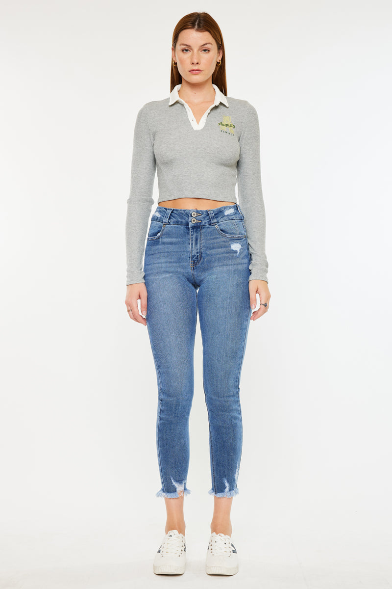 Ariana High Rise Ankle Skinny Jeans for Women - Stretch Denim Pants, Slim Fit, Comfortable & Trendy - Perfect for Casual Outfits, Work & Date Night