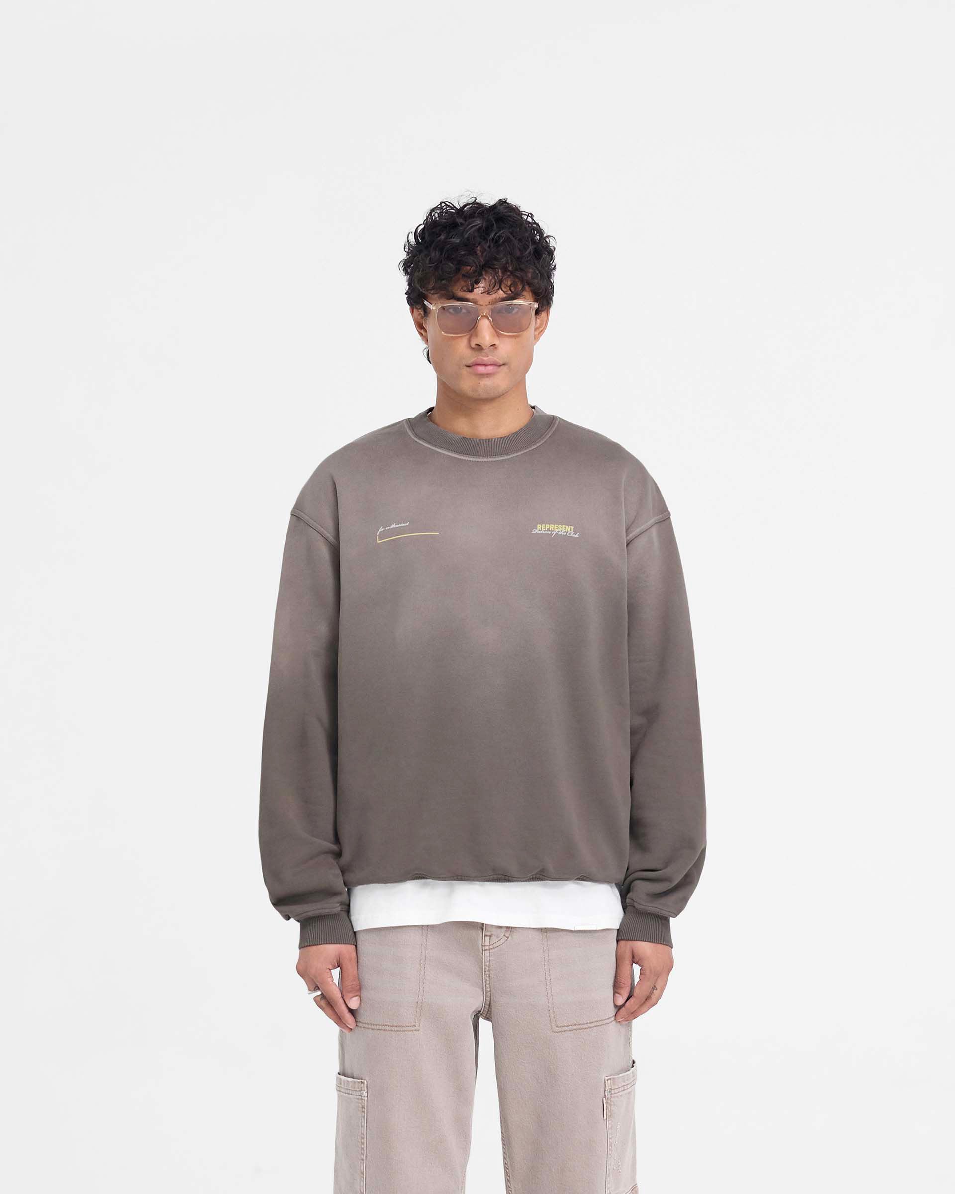 Patron Of The Club Sweater - Premium Washed Olive Pullover for Men & Women | Cozy Casual Wear for Fall & Winter | Perfect for Outdoors, Travel, and Lounge