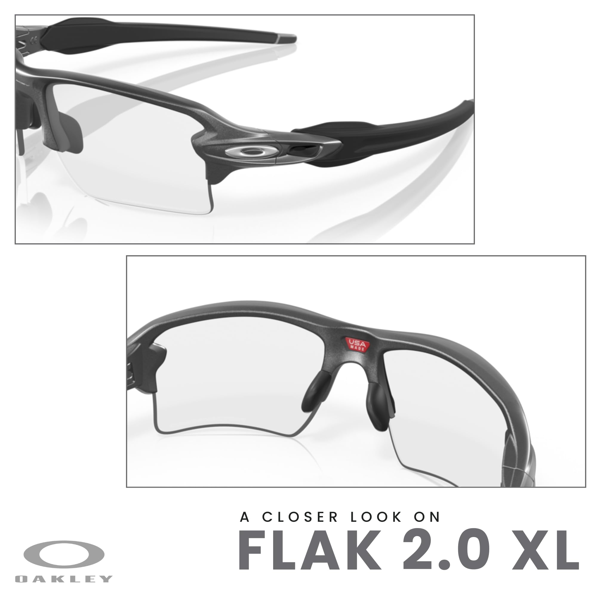 Oakley Flak 2.0 XL OO9188 Rectangle Polarized Sunglasses for Men - UV Protection Sport Shades with Bundle Leash & iWear Care Kit | Perfect for Running, Cycling & Outdoor Activities