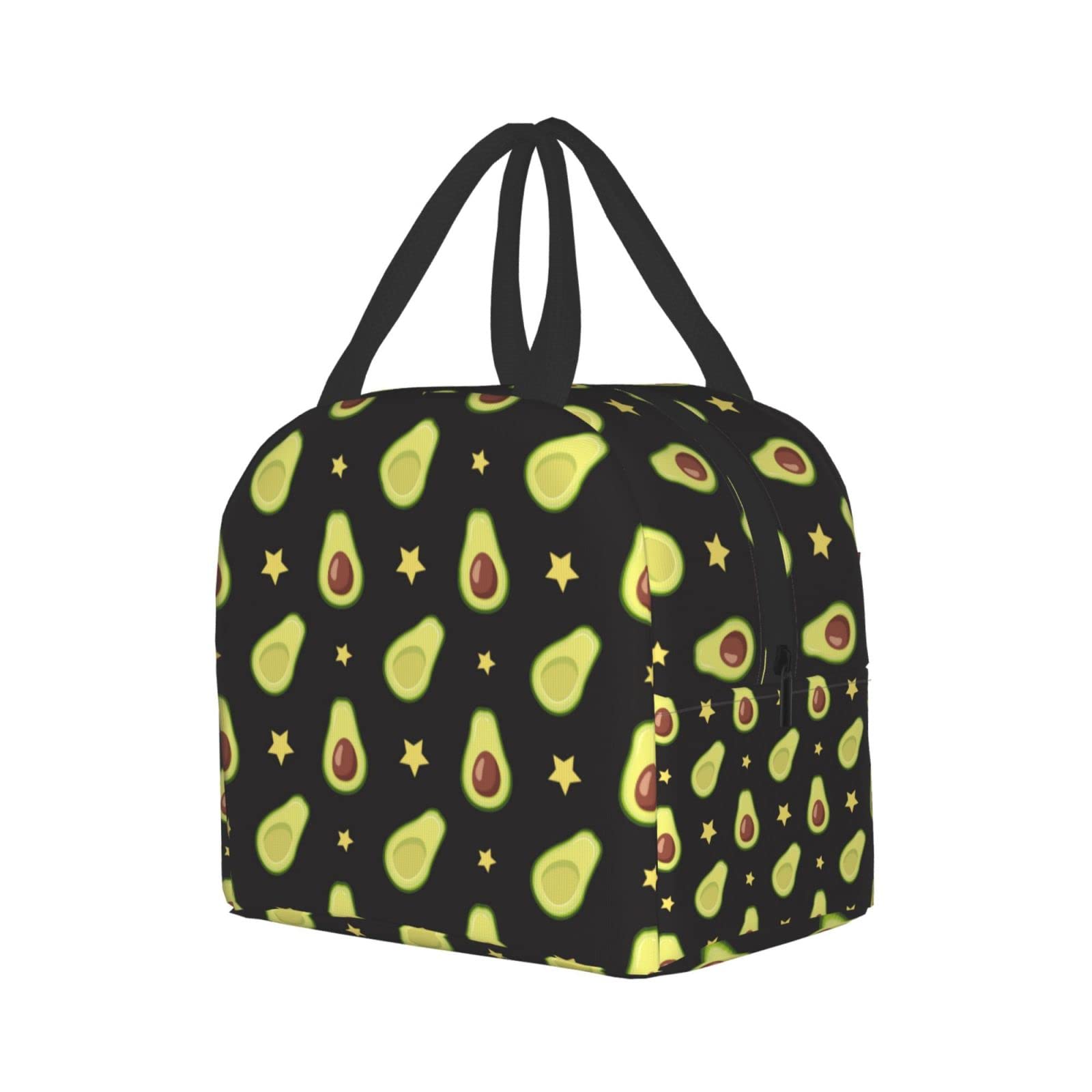 **Insulated Avocado & Stars Lunch Bag - Reusable Cooler Tote for Work, Picnic & Travel - Bento Box & Shopping Bag for Adults, Men & Women - Perfect for Office, School & Outdoor Activities**