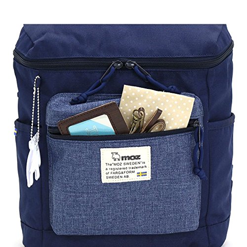 Moz ZZEI-04 Mini Backpack for Women & Men - Lightweight Melange Fabric, Navy Blue - Perfect for Travel, School & Everyday Use
