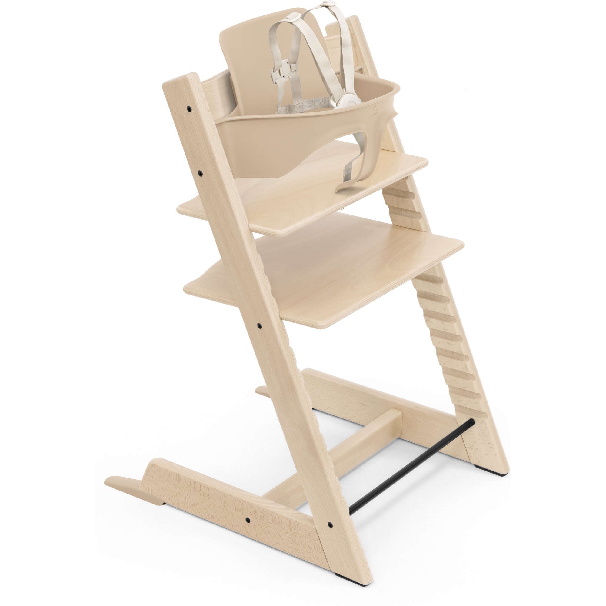 Stokke Tripp Trapp Adjustable High Chair for Babies & Toddlers - Ergonomic Wooden Baby Feeding Chair with Safety Harness - Perfect for Dining, Weaning & Family Mealtime