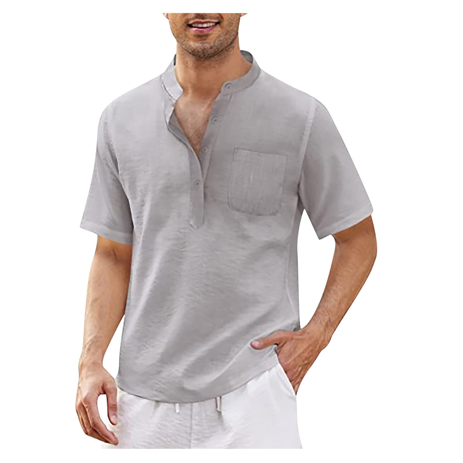 Men's Casual Button Short Sleeve Henley T-Shirt - Loose Fit Quick Dry Comfort Shirt for Summer, Beach & Holiday Wear - Perfect for Outdoor Activities, Travel and Relaxation