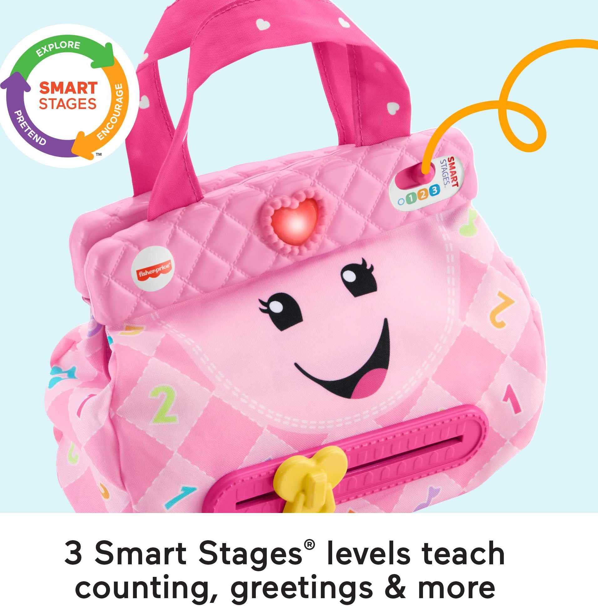 Fisher-Price Laugh & Learn My Smart Purse - Interactive Baby Toy with Lights, Learning Songs & Smart Stages Technology for Infants & Toddlers 6+ Months - Perfect for Early Development & Pretend Play